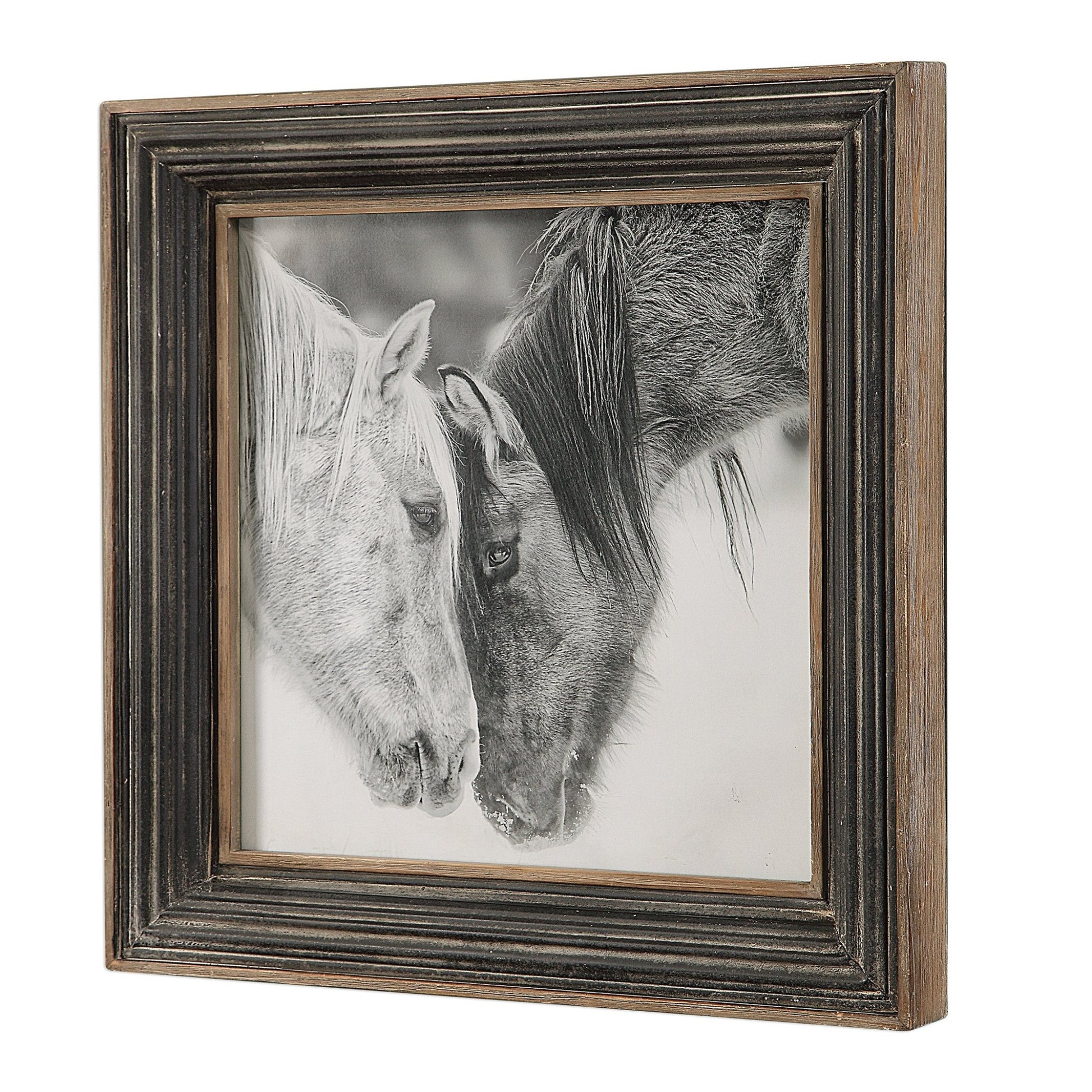Custom Black And White Horses Framed Print Paintings & Pictures| Uttermost