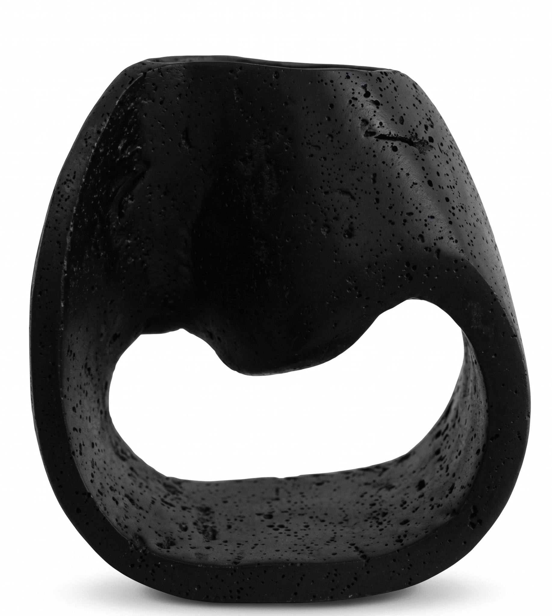 CUT OUT BLACK TRAVERTINE SCULPTURE Table Decors| Uttermost
