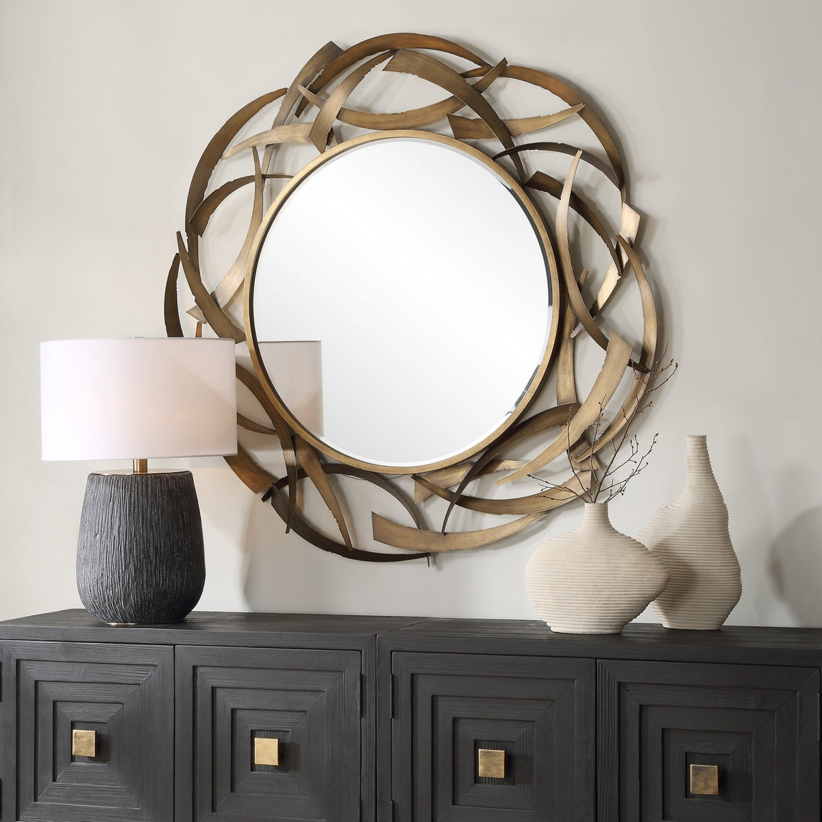 Cutting Edge Bronze Round Mirror Mirrors| Uttermost