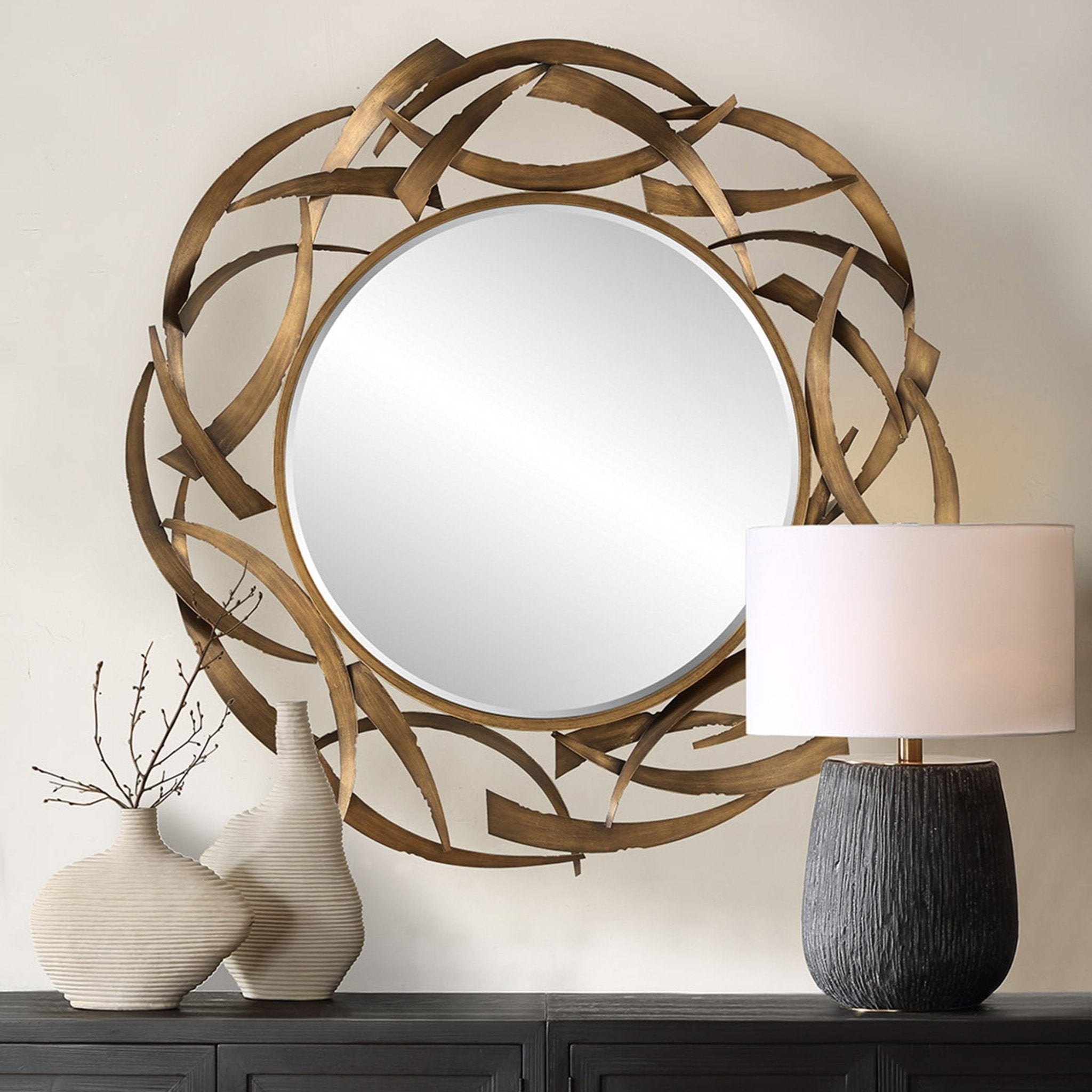 Cutting Edge Bronze Round Mirror Mirrors| Uttermost