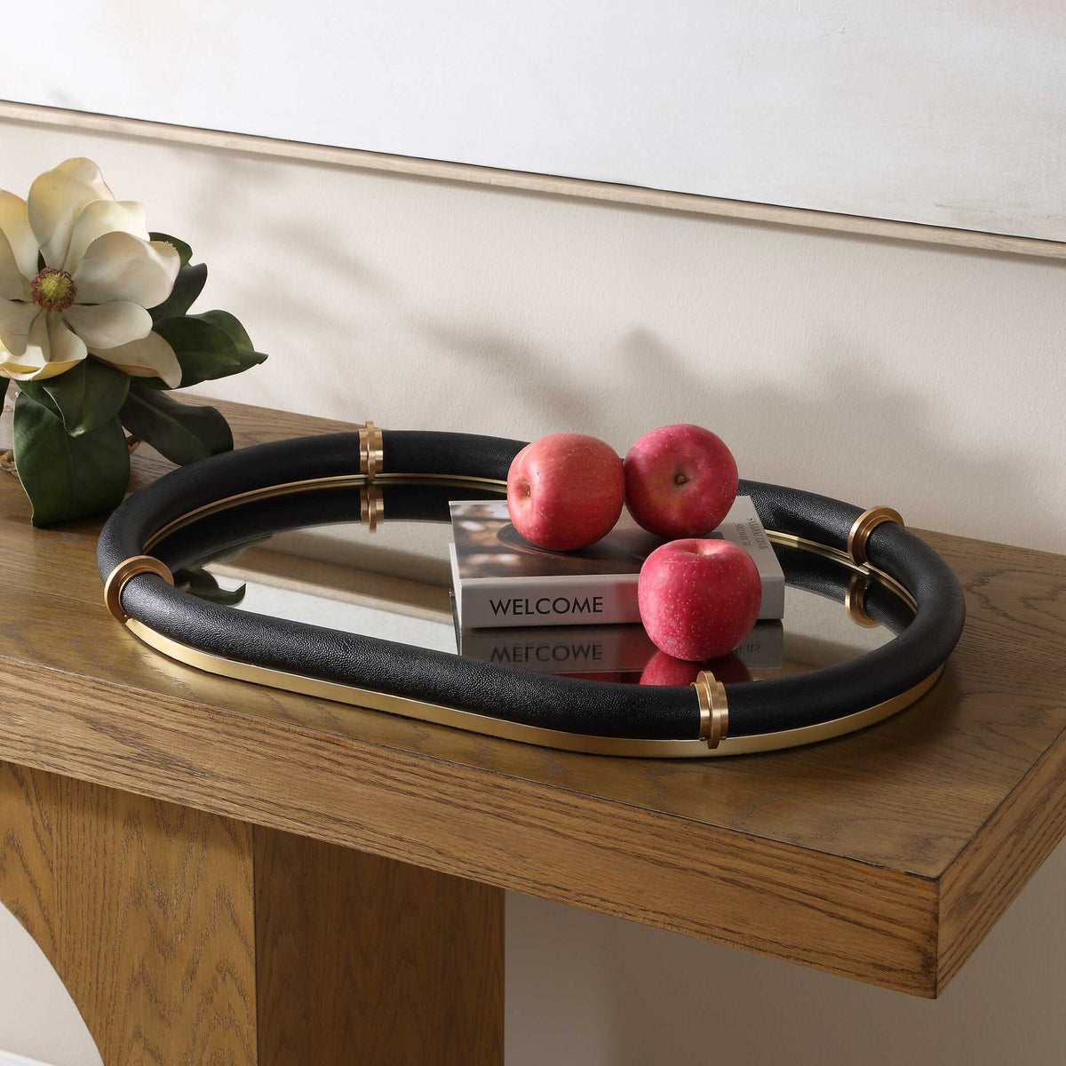 Cyprus Black Oval Tray Tray| Uttermost