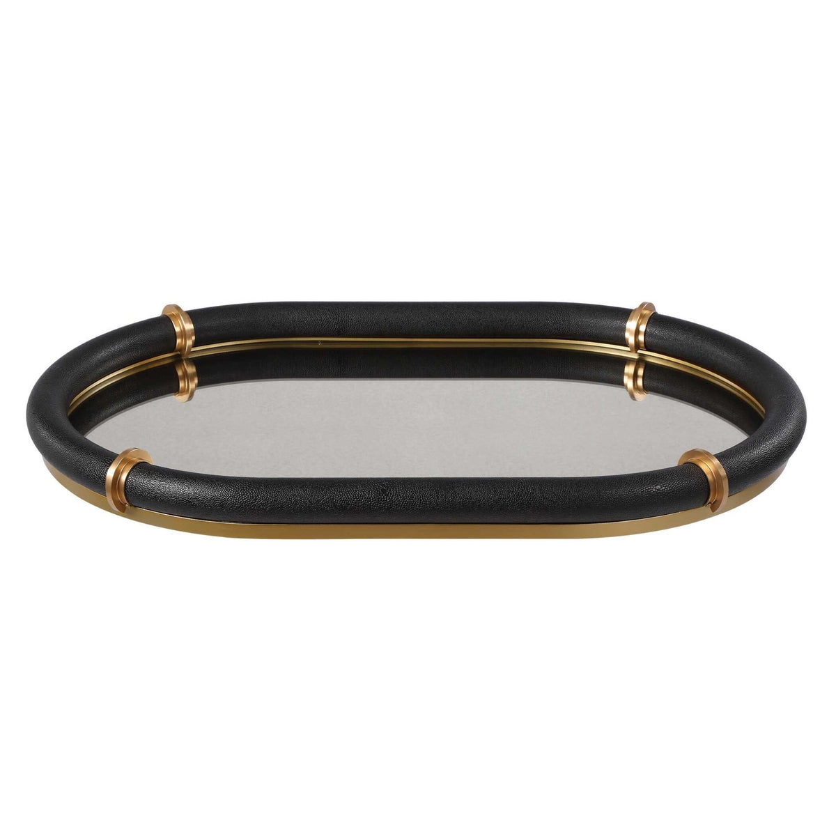 Cyprus Black Oval Tray Tray| Uttermost