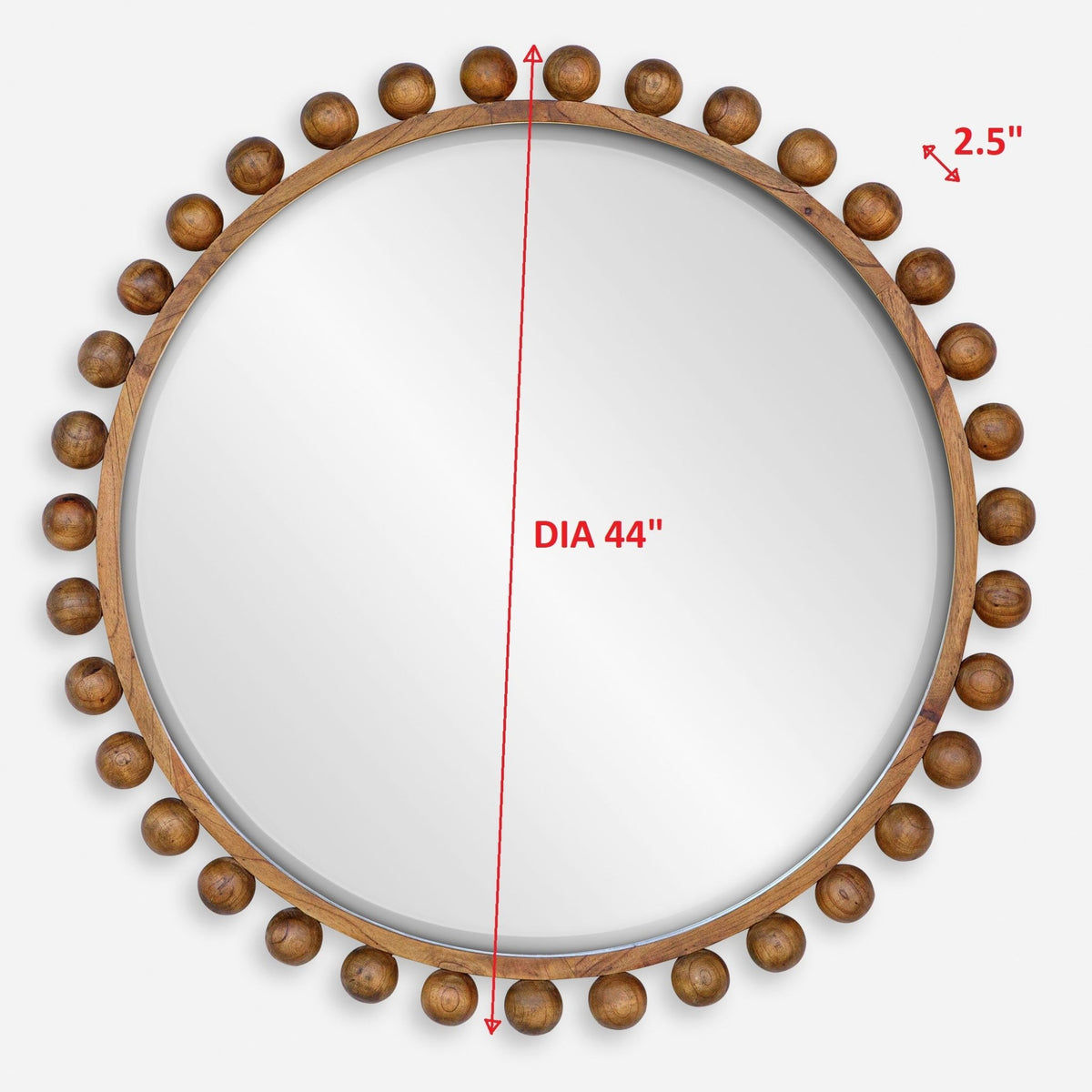 Cyra Wood Round Mirror, Walnut Mirrors| Uttermost