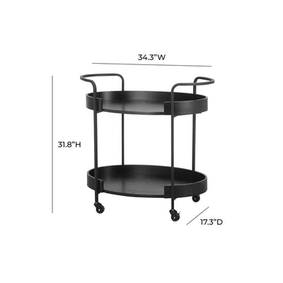 Cyril Black Bar Cart - Al Rugaib Furniture