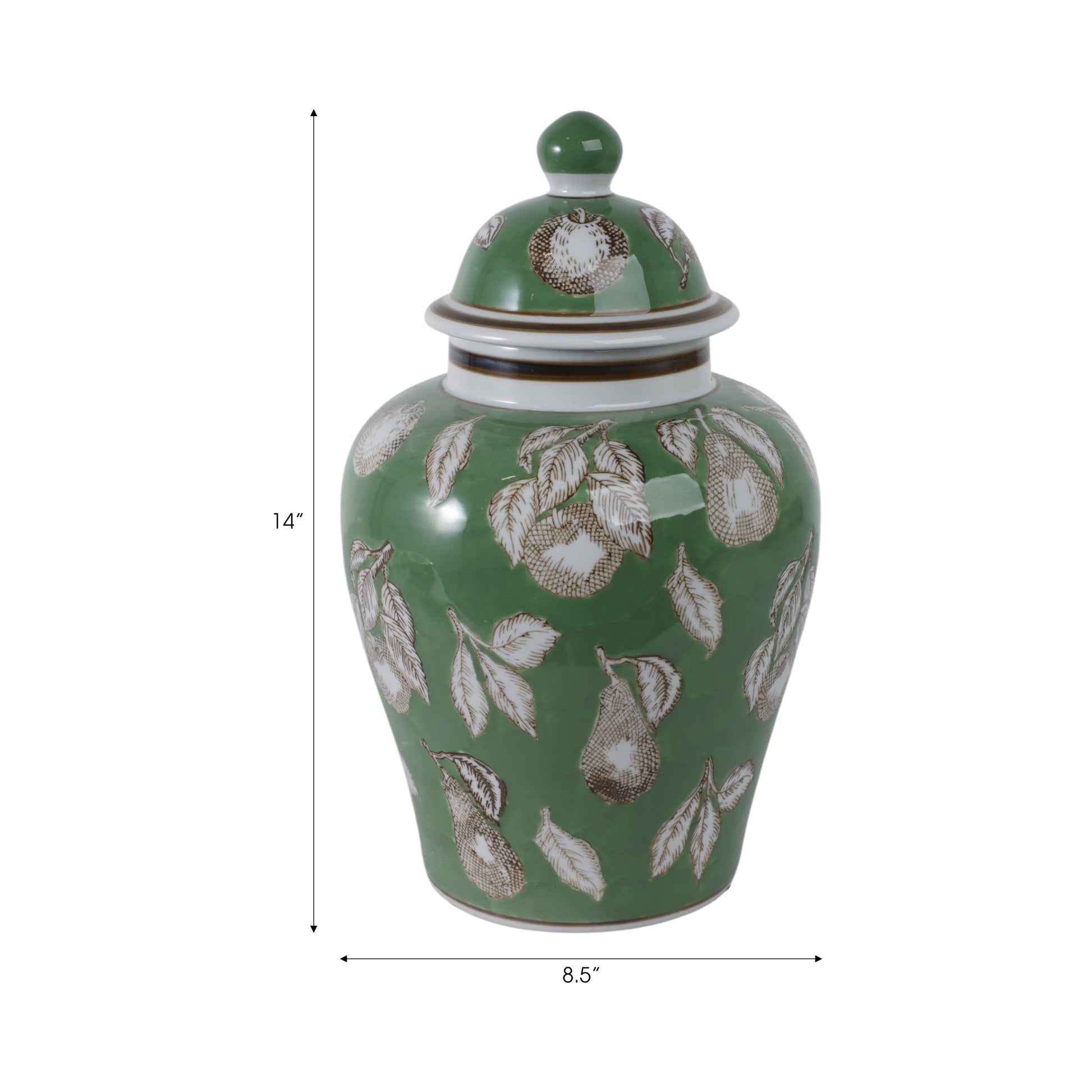 جرة معبد الكمثرى والأغصان، أخضر/بني Pears & Twigs Temple Jar, Green/brown