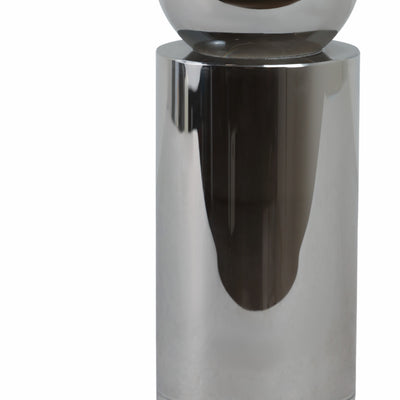 GLASS 11H PILLAR CANDLE HOLDER, SMOKE