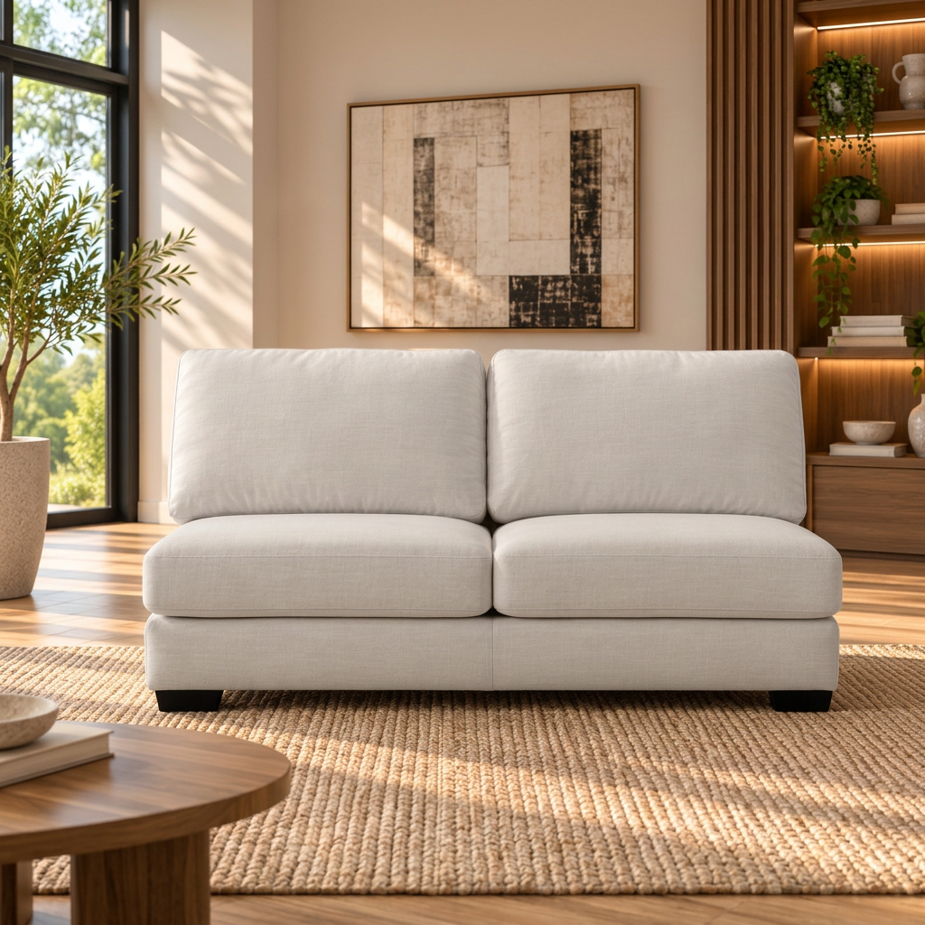 Scott Pearl Armless Loveseat
