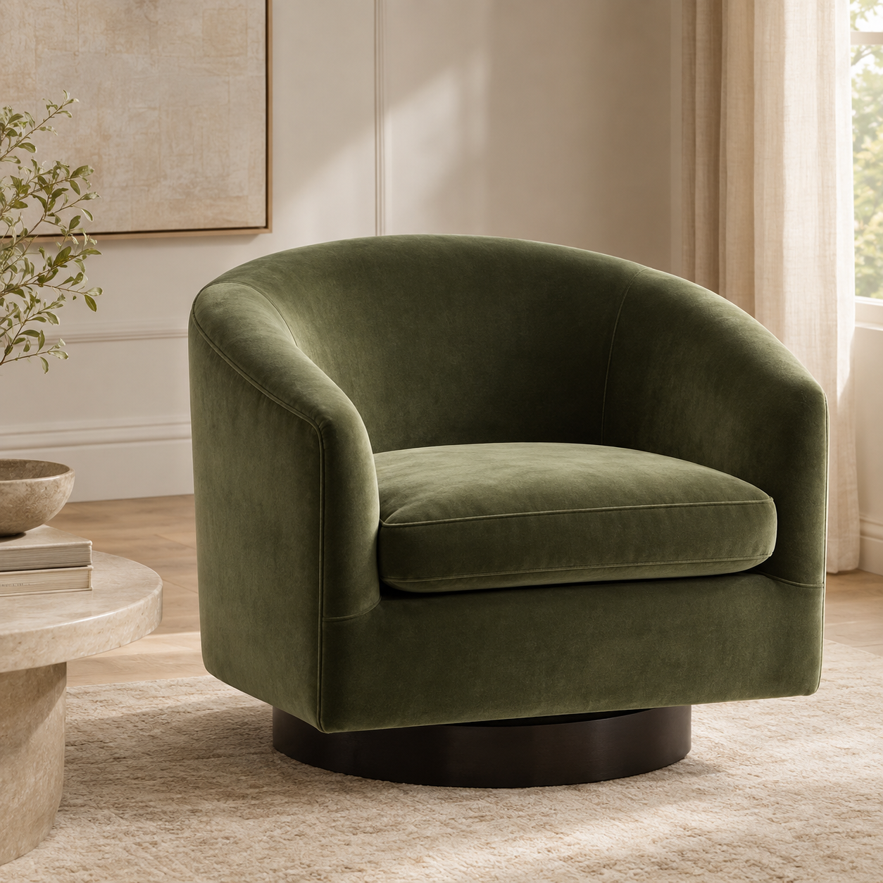 Sola Olive Green Accent Chair