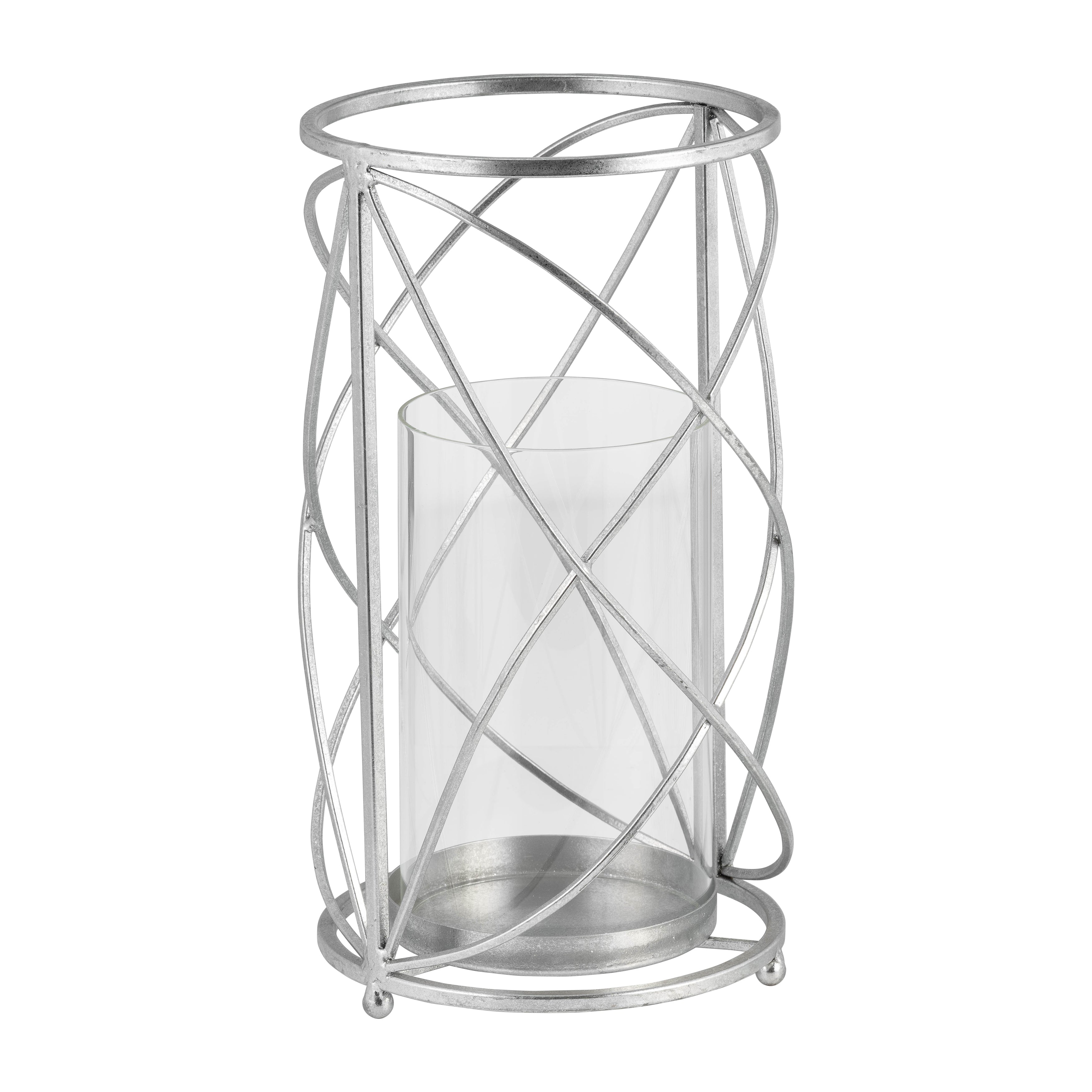 METAL 13" TABLE TOP DECOR, SILVER Candle Holders| Sagebrook Home