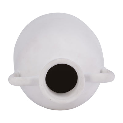 Cer, 10H Eared Vase, White