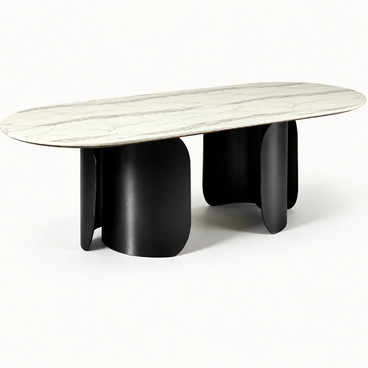 Twirl White Black Dining Table-300 Cm