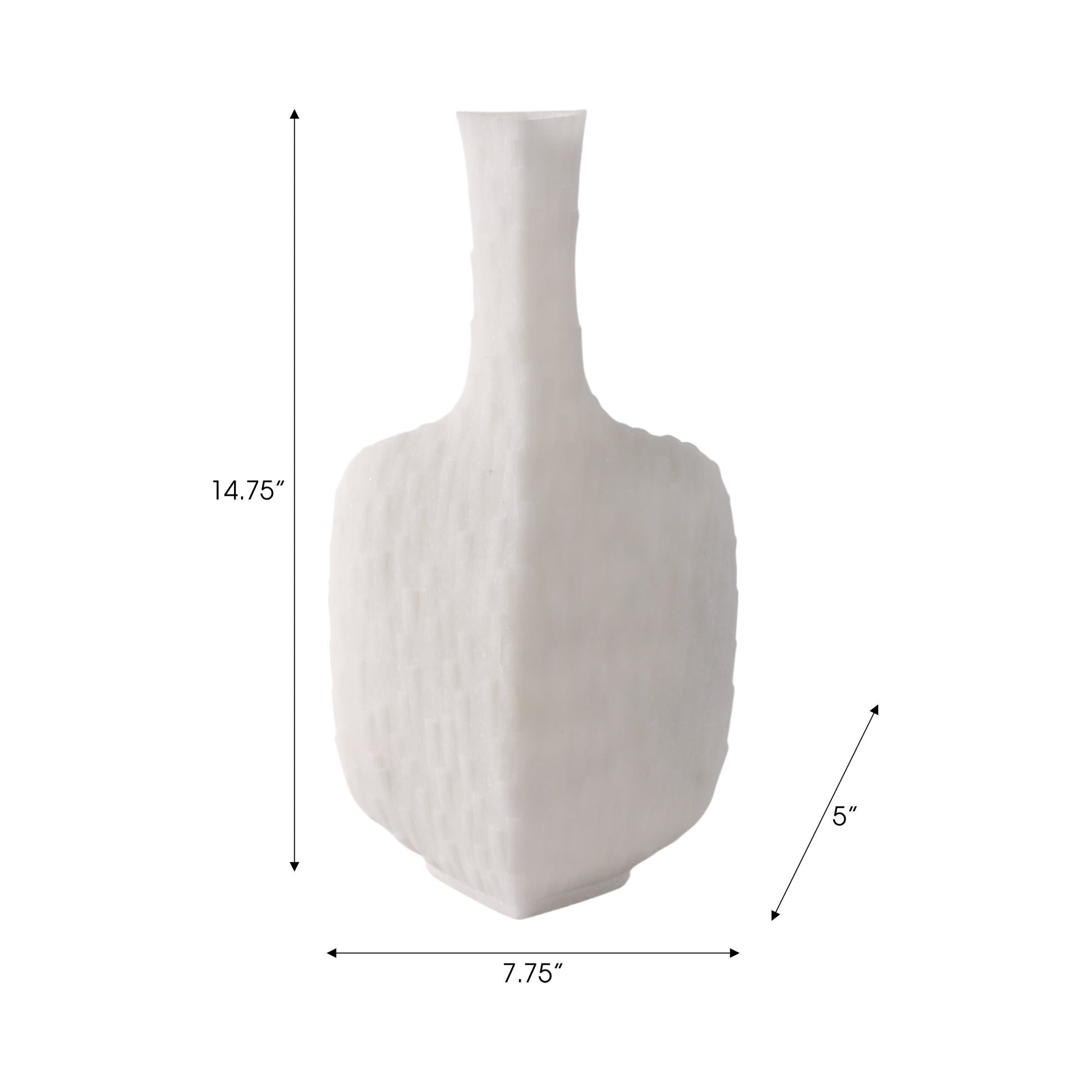 مزهرية مورتسيل الكوارتز راتنج، بيضاء Mortsel Quartz Resin Vase, White