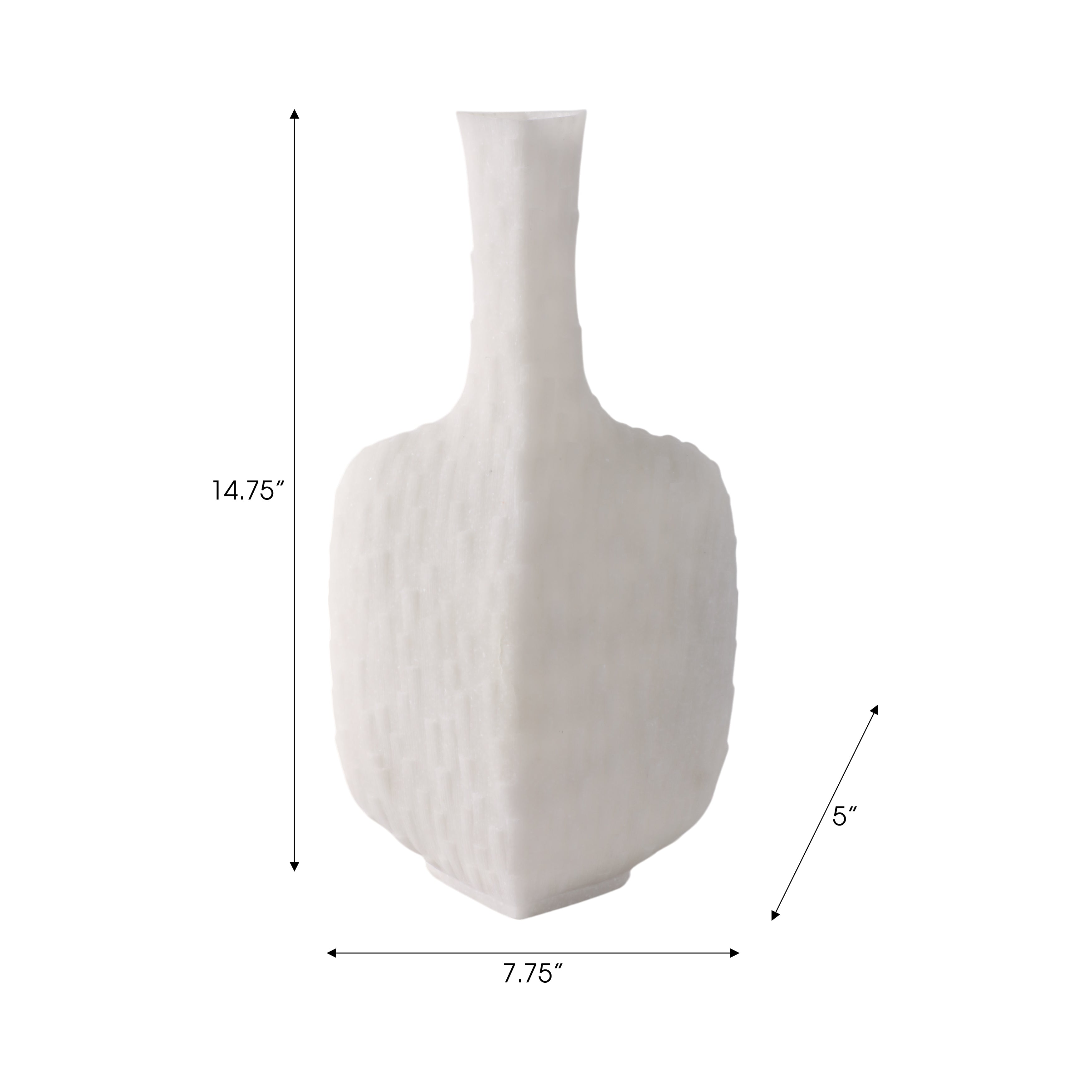 مزهرية مورتسيل الكوارتز راتنج، بيضاء Mortsel Quartz Resin Vase, White