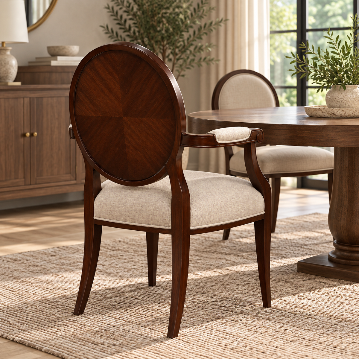 Rifadah Dining Arm Chair – Wood Back
