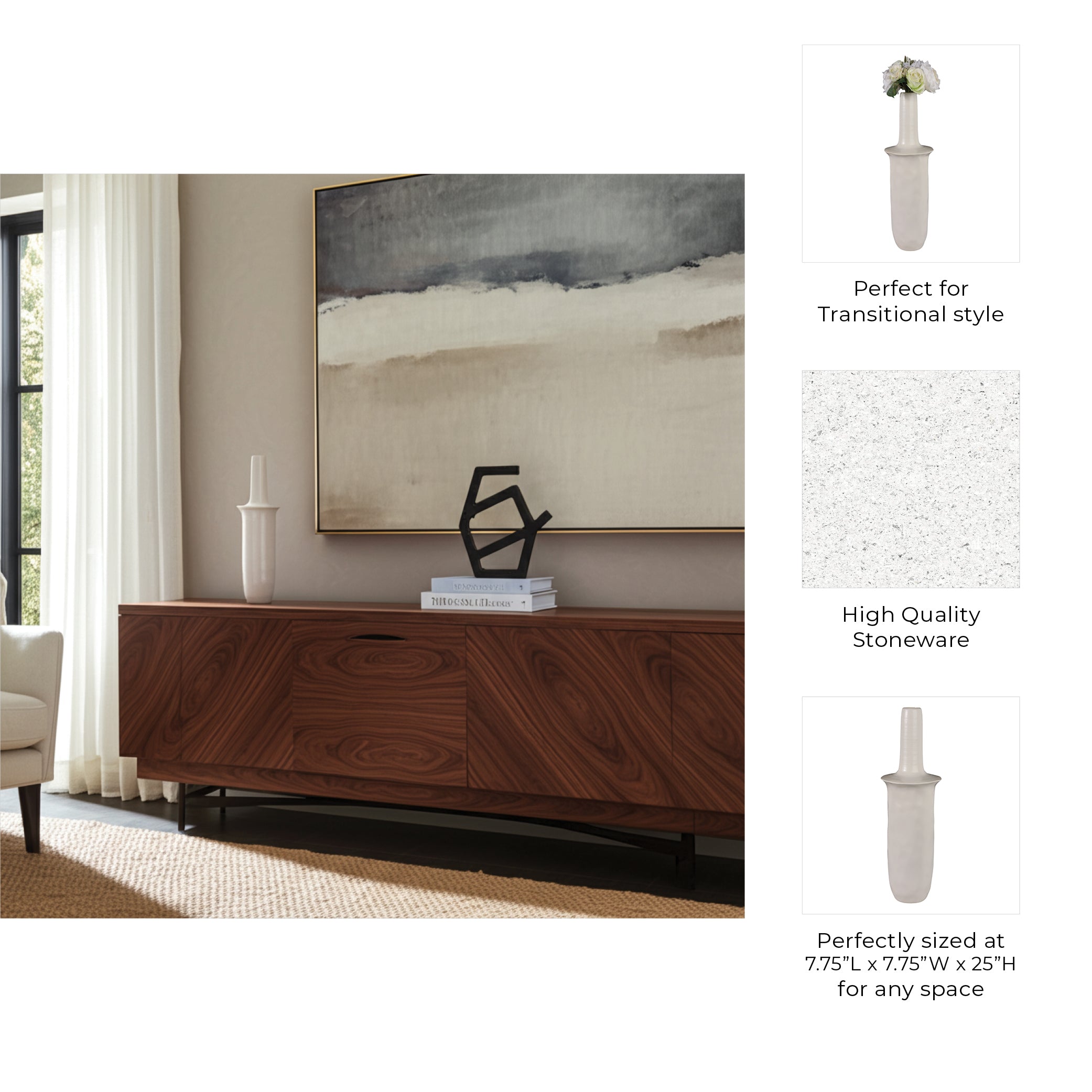 مزهرية ميراج كريمية Mirage Cream Vase
