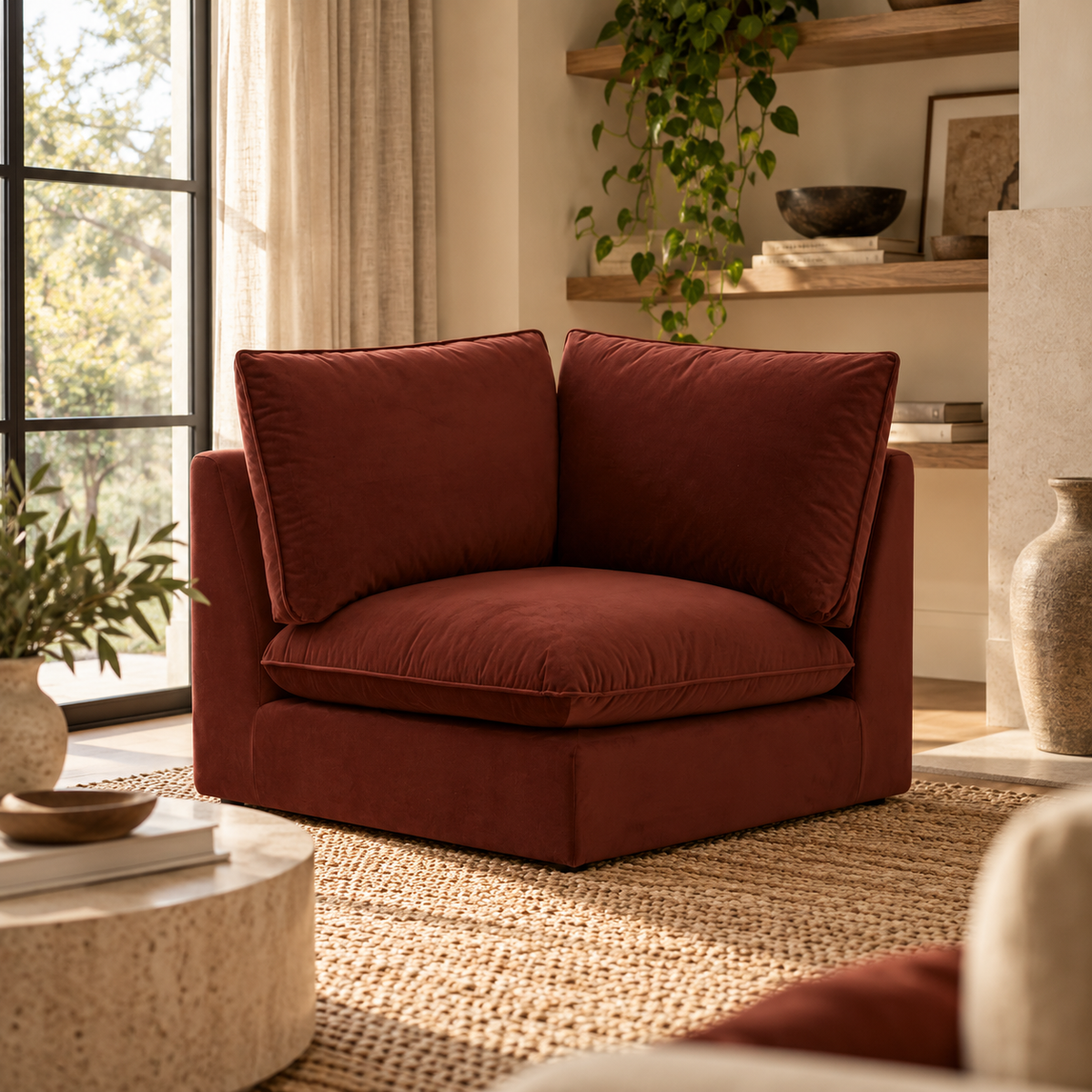 Bologna Mahogany Brown Corner