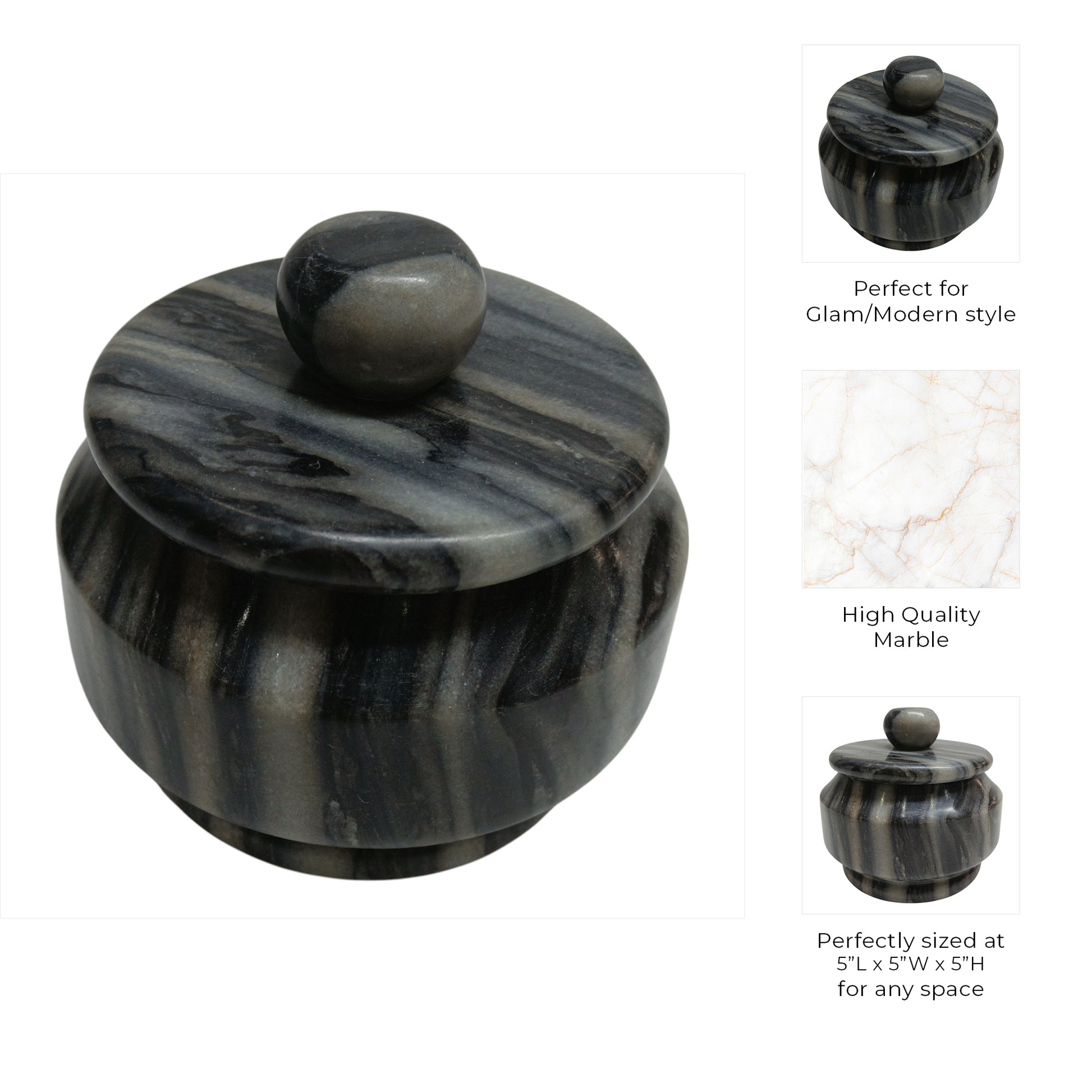 برطمان رينالت من الرخام المنحوت Rennalt Carved Marble Jar