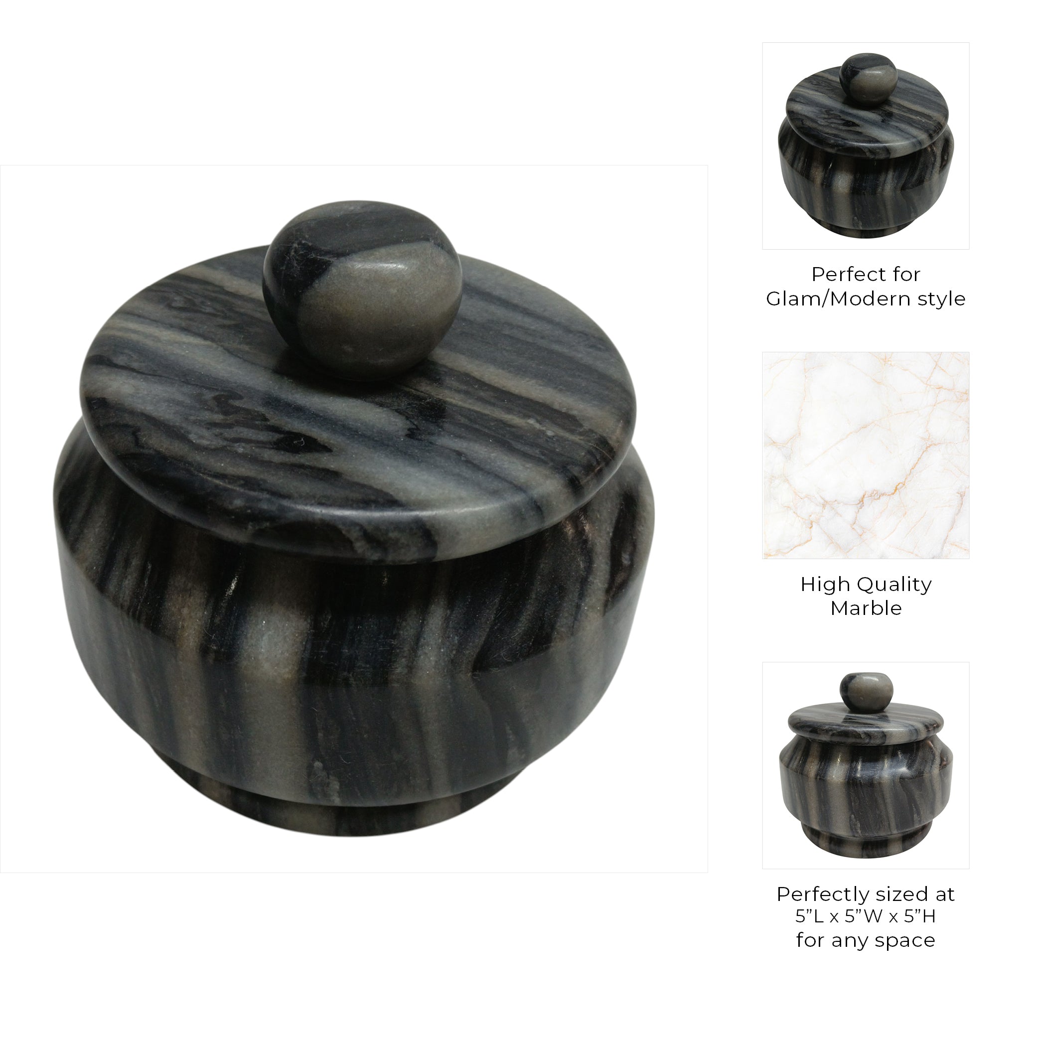 برطمان رينالت من الرخام المنحوت Rennalt Carved Marble Jar