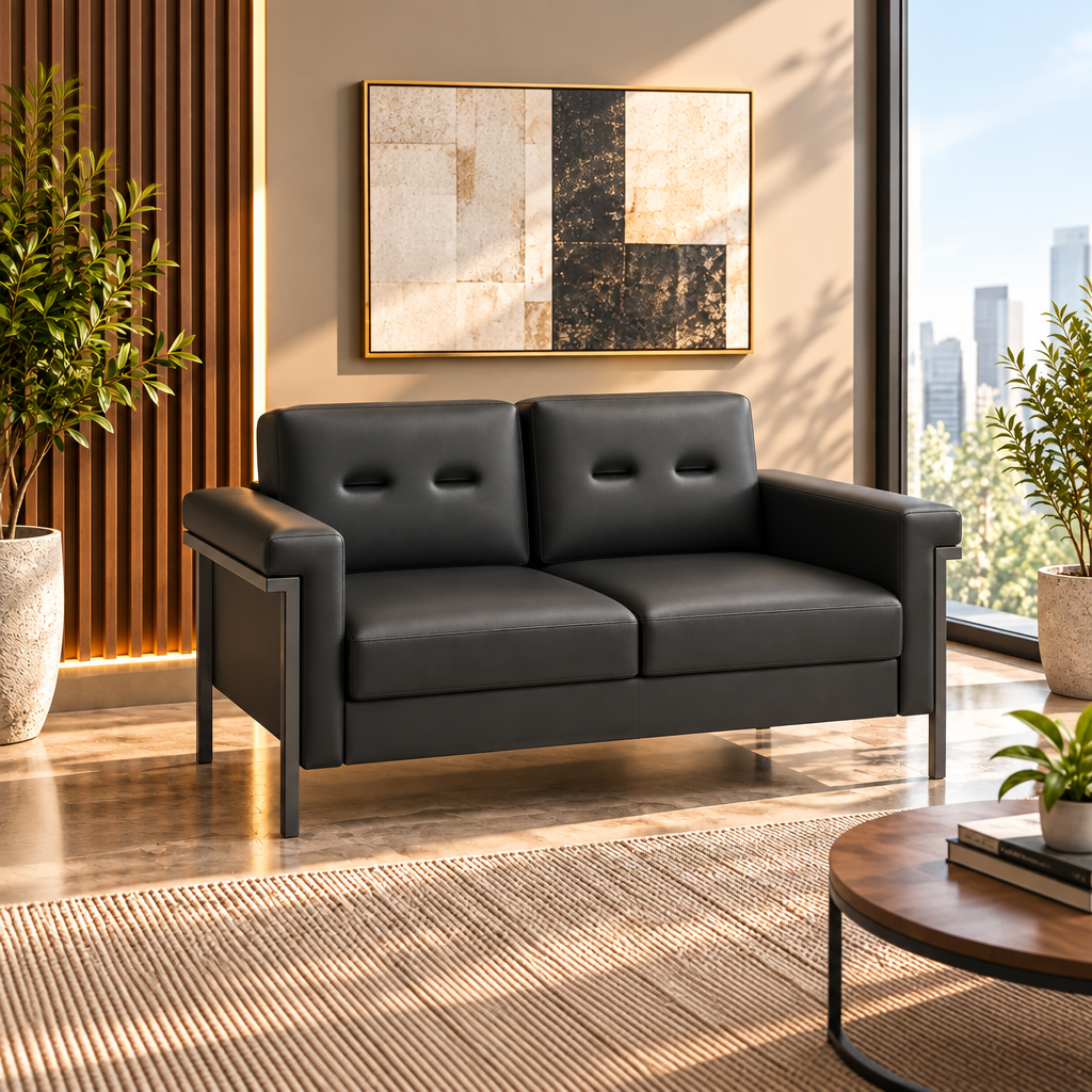 Black Leather Loveseat