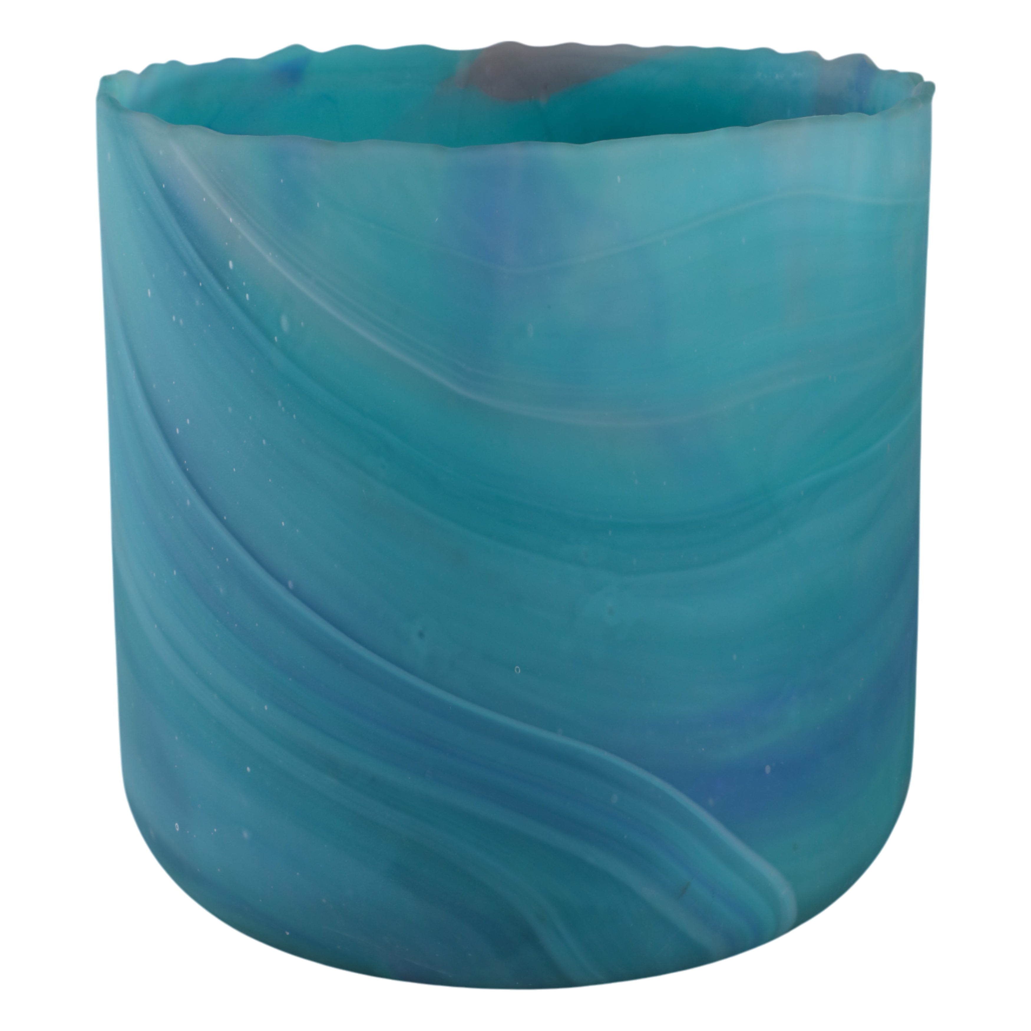 مزهرية زجاجية بلون الأزرق المتداخل من كنت Kent Blue Swirl Glass Vase