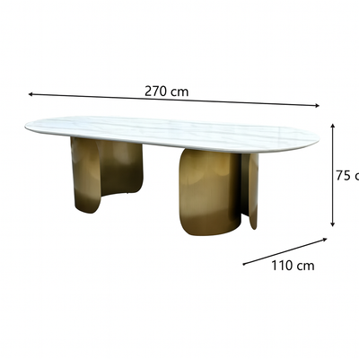 Oval Marble Dining Table -10 Persons