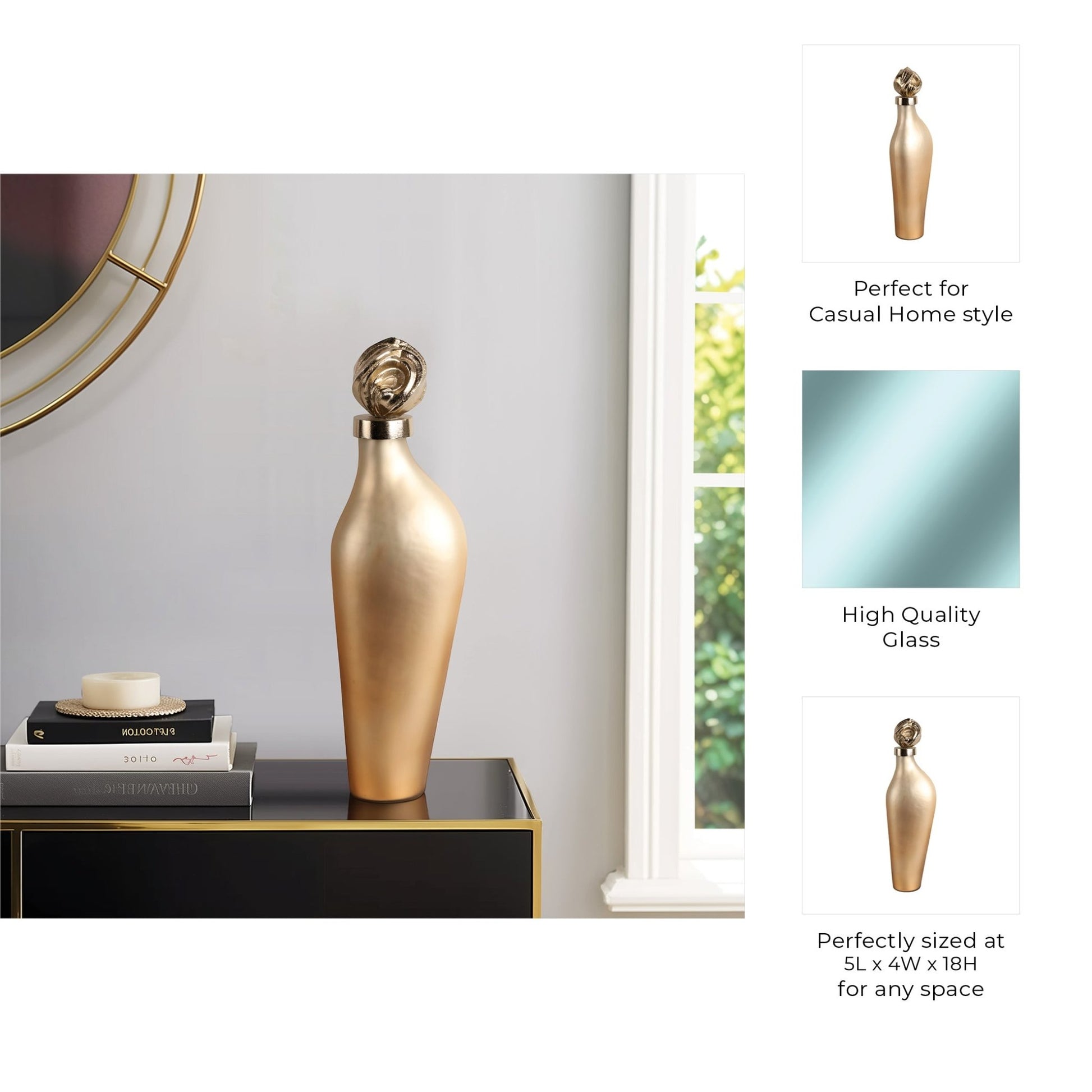 Dakar Glass Bottle W/aluminum Lid Vases and Jars| Sagebrook Home