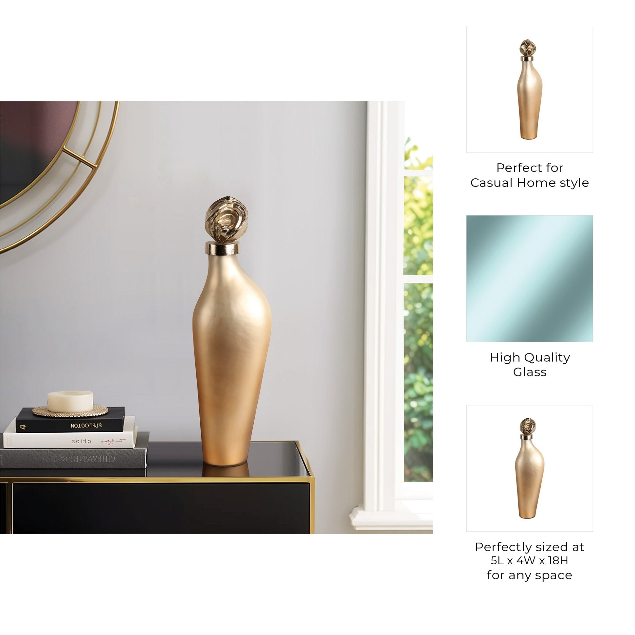 Dakar Glass Bottle W/aluminum Lid Vases and Jars| Sagebrook Home