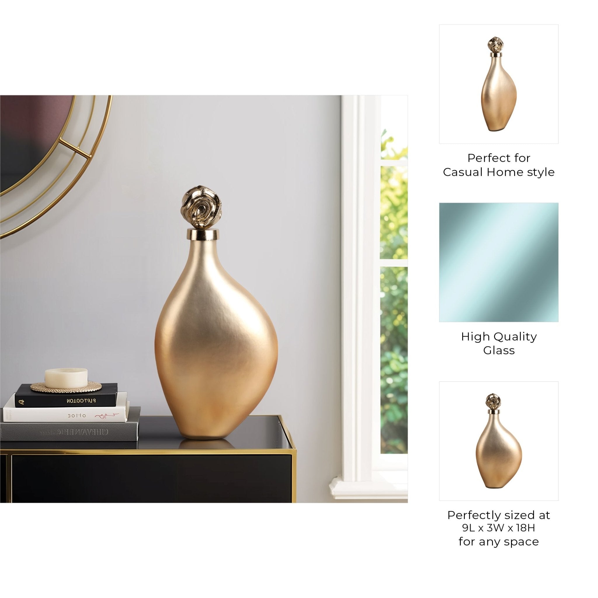 Dakar Glass Bottle W/aluminum Lid Vases and Jars| Sagebrook Home