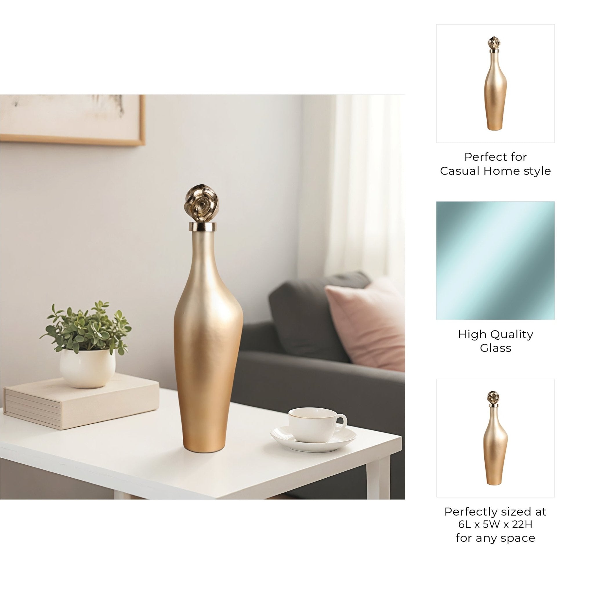 Dakar Glass Bottle W/aluminum Lid Vases and Jars| Sagebrook Home