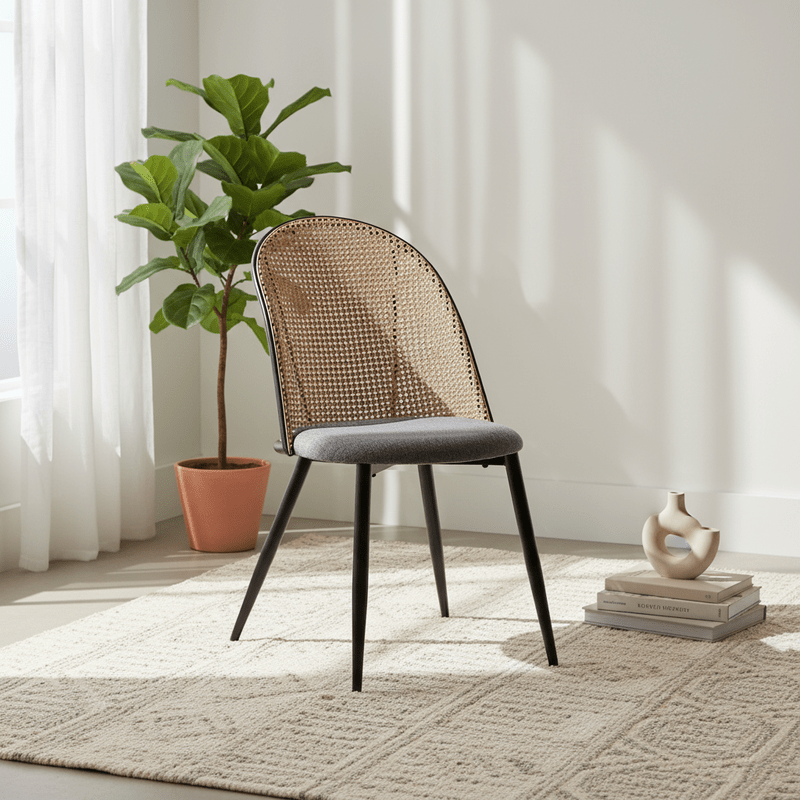 Dano Dining chair – with rattan back, armless Dining Chair| Otath