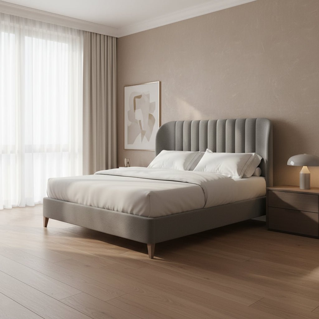 Dante Wide Chn 5/0 Uph Sh Bed -Slate Beds| A.R.T. Furniture