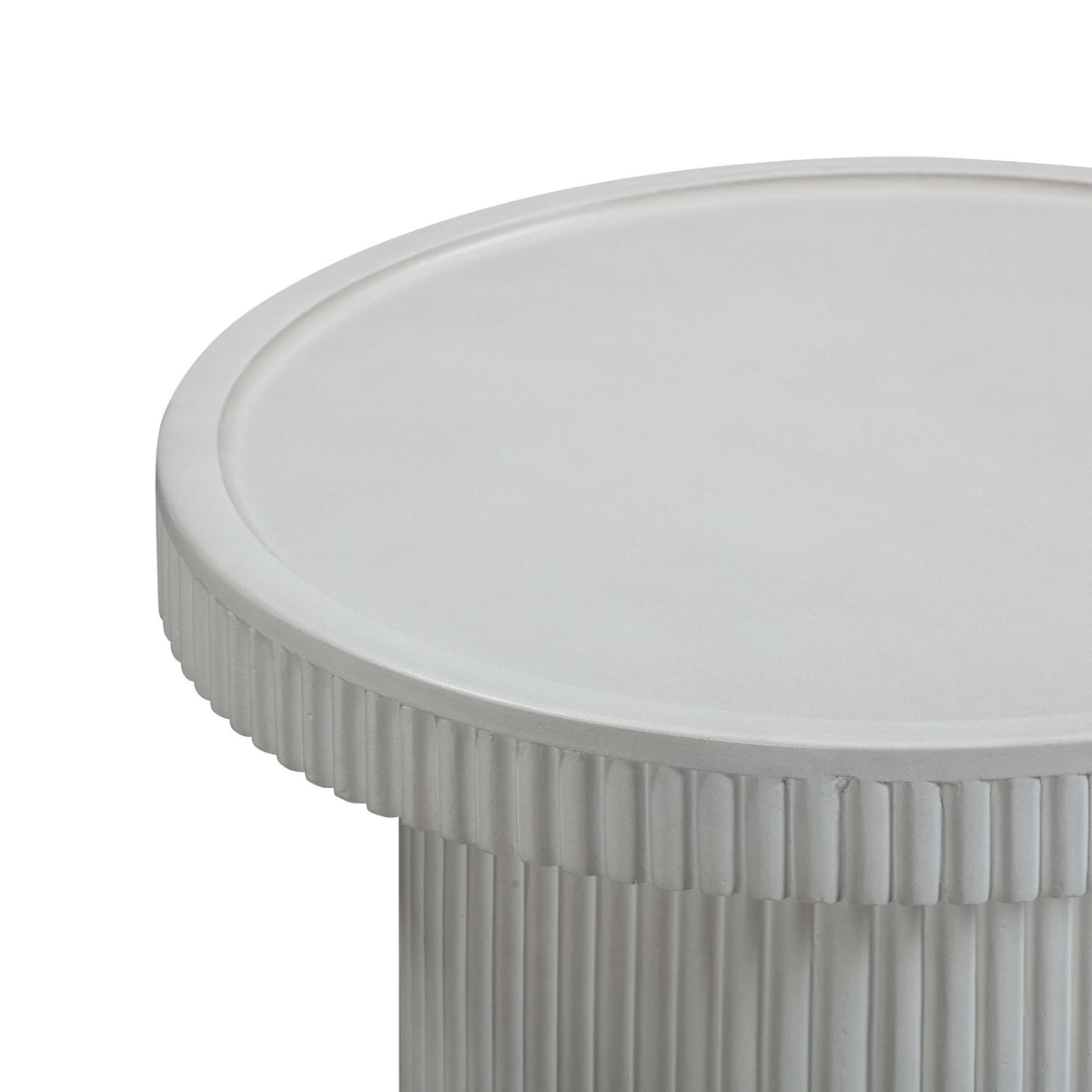 Darcy White Concrete Side Table End Tables| TOV