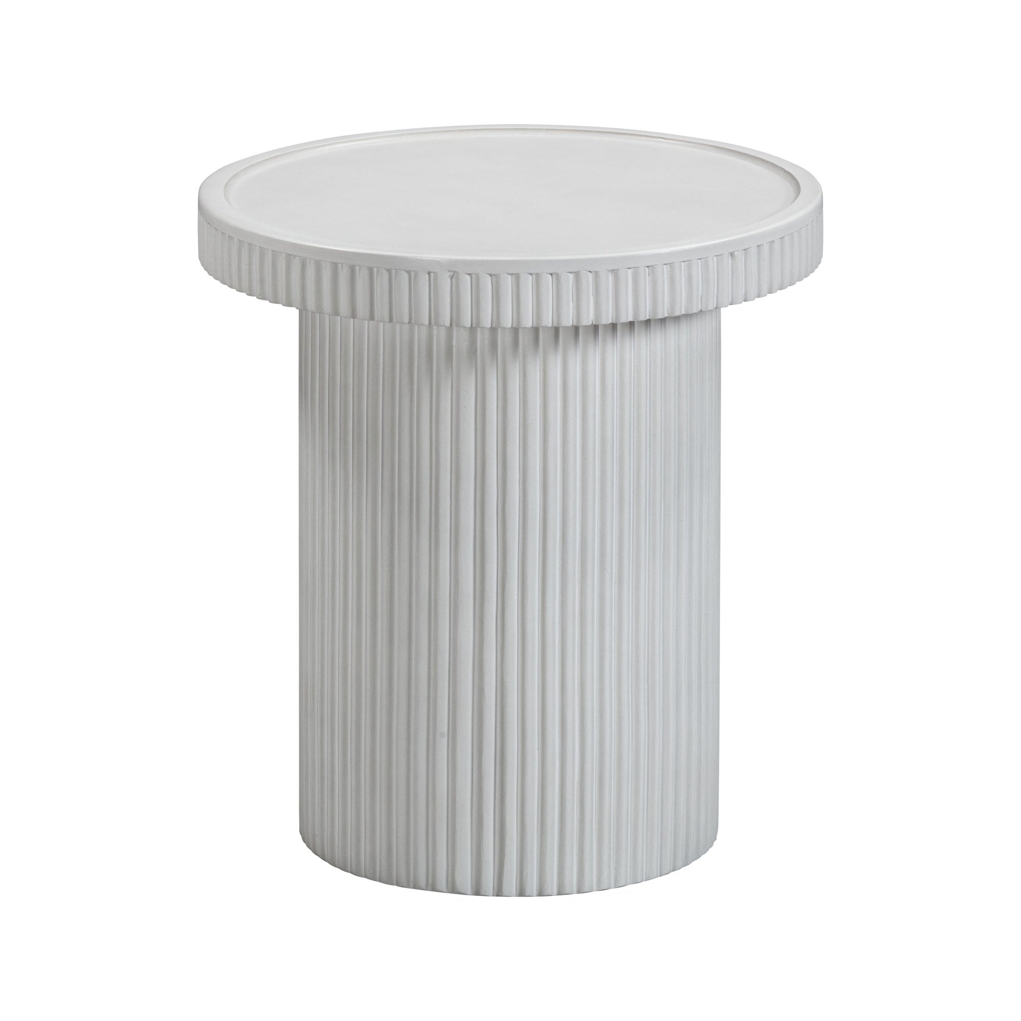 Darcy White Concrete Side Table End Tables| TOV