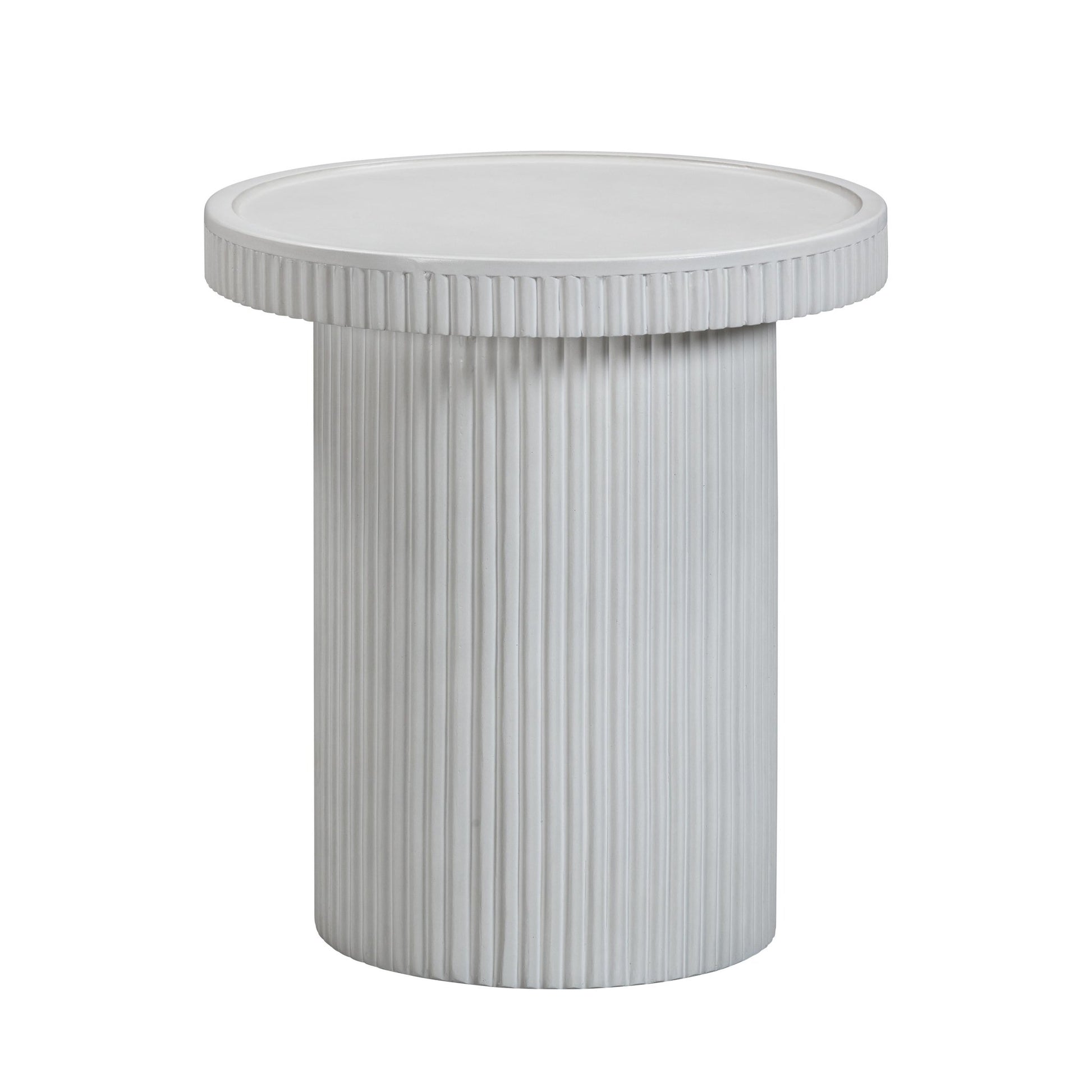 Darcy White Concrete Side Table End Tables| TOV