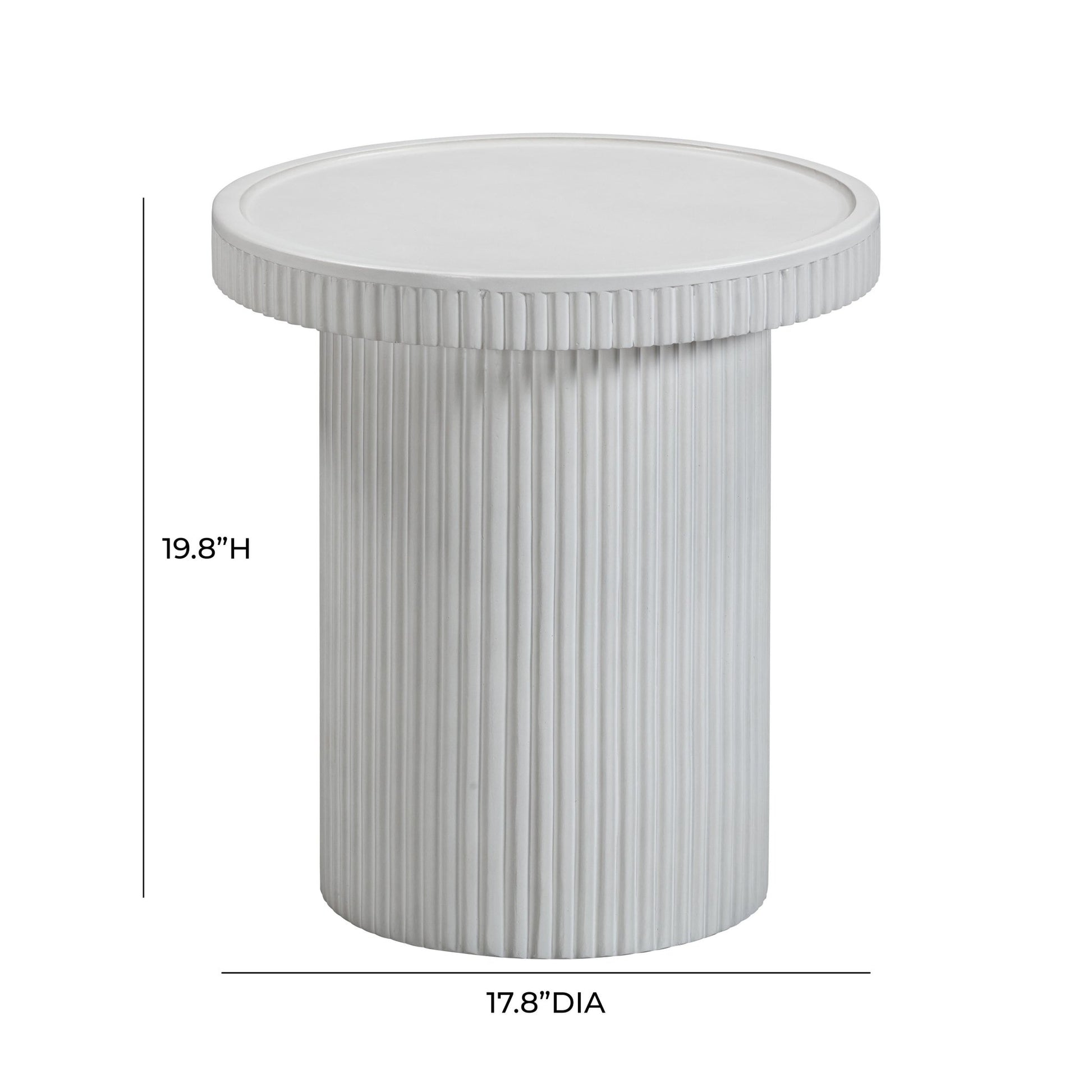 Darcy White Concrete Side Table End Tables| TOV