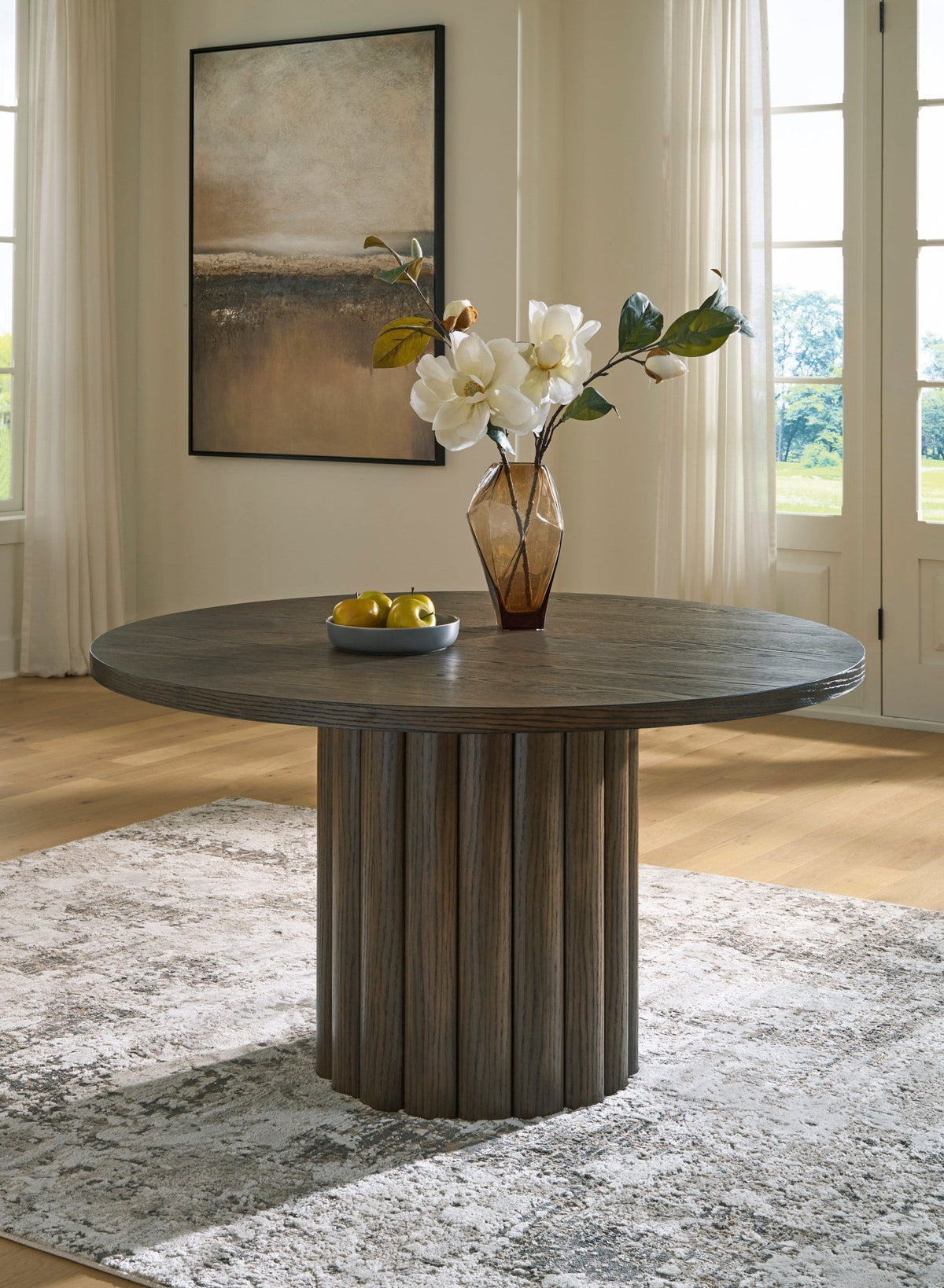 Darimore Round Dining Room Set with 4 Arm chaies Dining Room Sets| Ashley Homestore