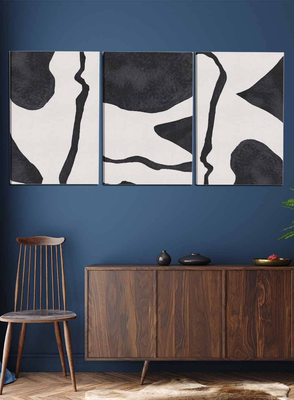 Dark Abstract Paintings(set of 3) Paintings & Pictures| LOWHA