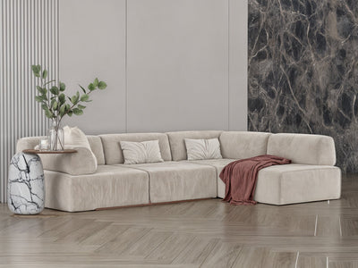 Dark beige corner sofa model "Raqi" in size 265×140 - Al Rugaib Furniture