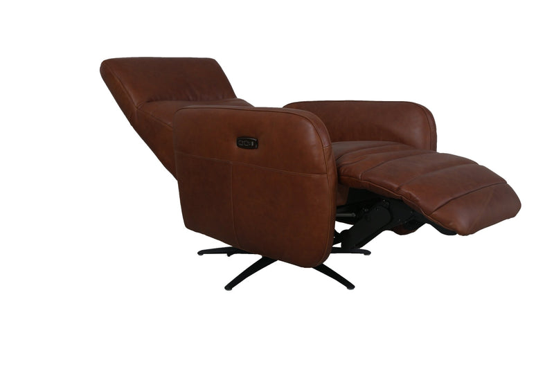 Dark Brown Leather Power Recliner - Al Rugaib Furniture