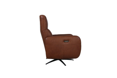 Dark Brown Leather Power Recliner - Al Rugaib Furniture