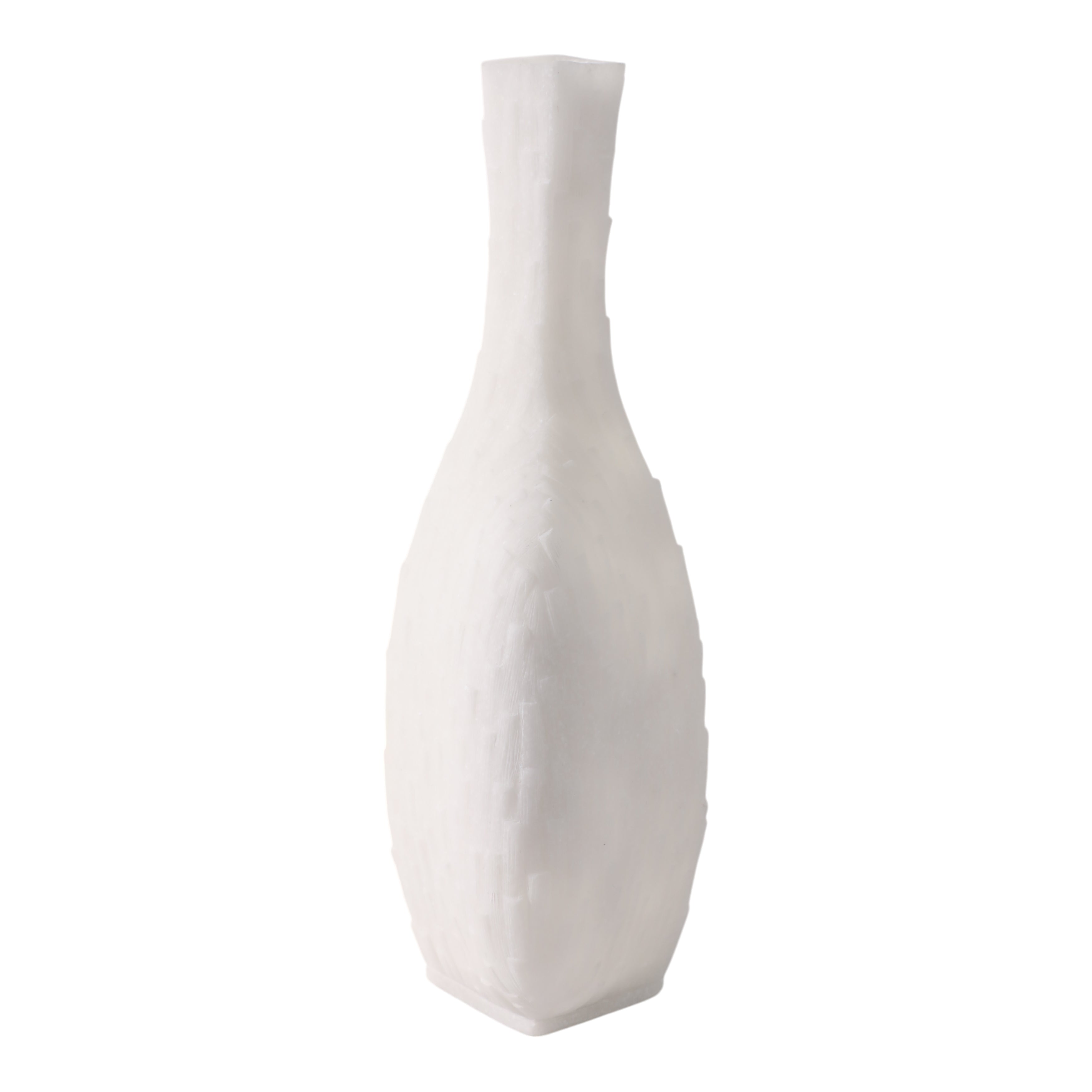 مزهرية مورتسيل من الكوارتز والراتنج، بيضاء Mortsel Quartz Resin Vase, White
