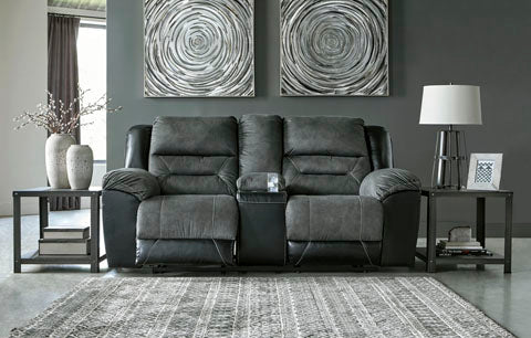 DBL REC LOVESEAT W/CONSOLE - Al Rugaib Furniture