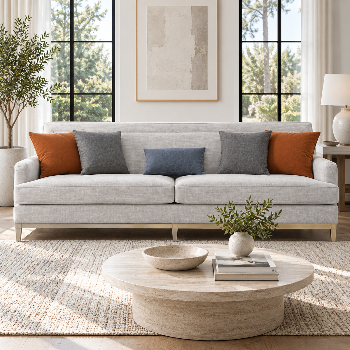 Amelia 4 Seater Sofa (279Cm) - Gray