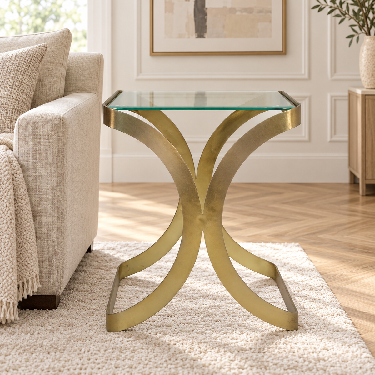 24" Melease Forged Iron Accent Table