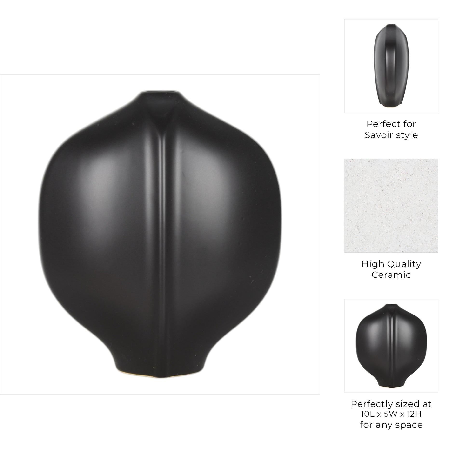 مزهرية بولتن باللون الأسود Polten Black  Vase