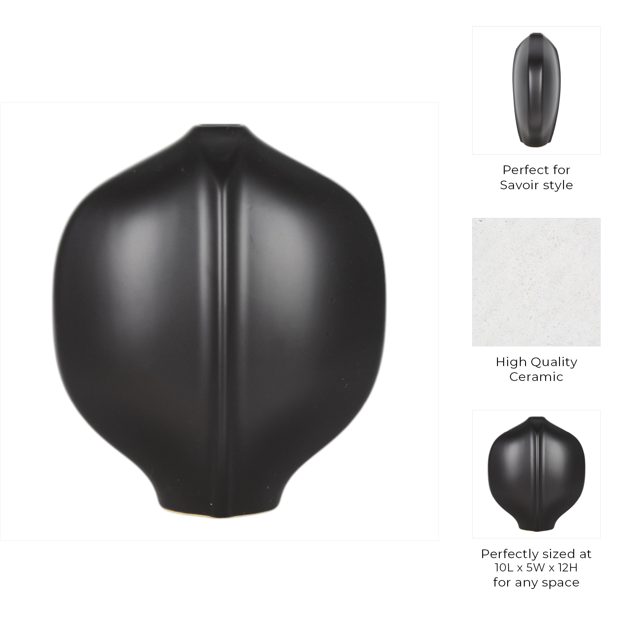 مزهرية بولتن باللون الأسود Polten Black  Vase