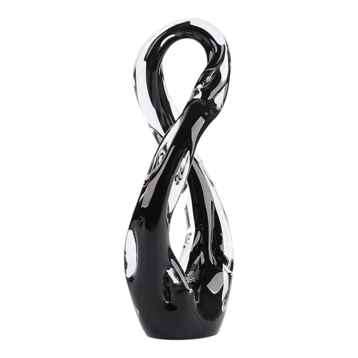 14" Zelah Black Glass Sculpture