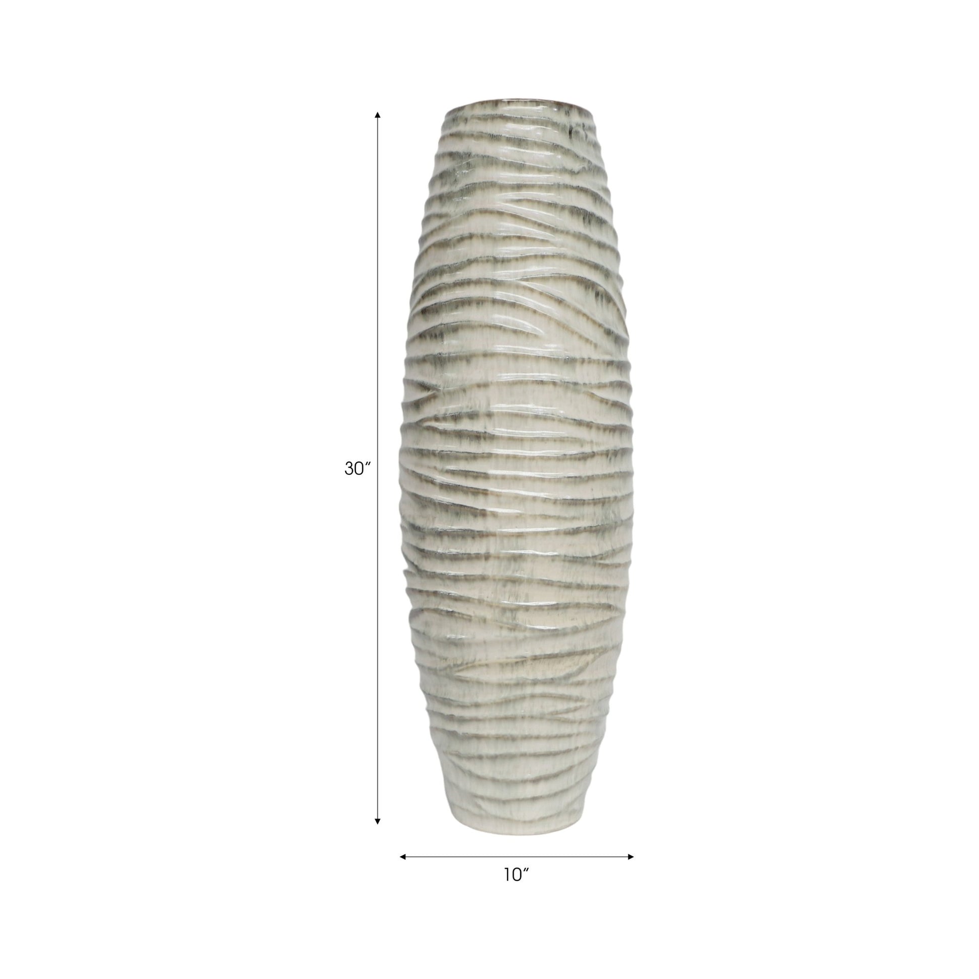 Decorah Cer Ribbed Vase Vases and Jars| Sagebrook Home