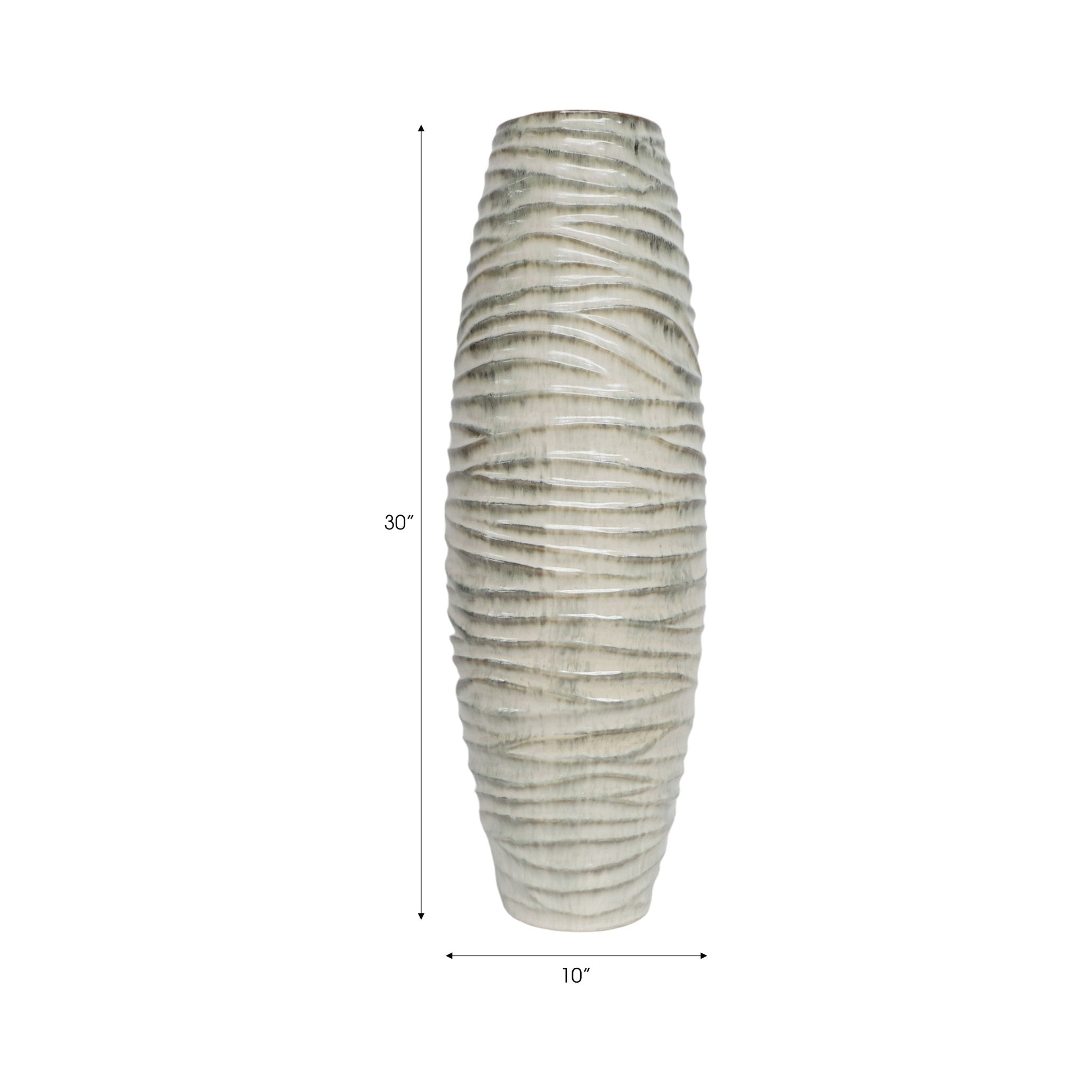 Decorah Cer Ribbed Vase Vases and Jars| Sagebrook Home