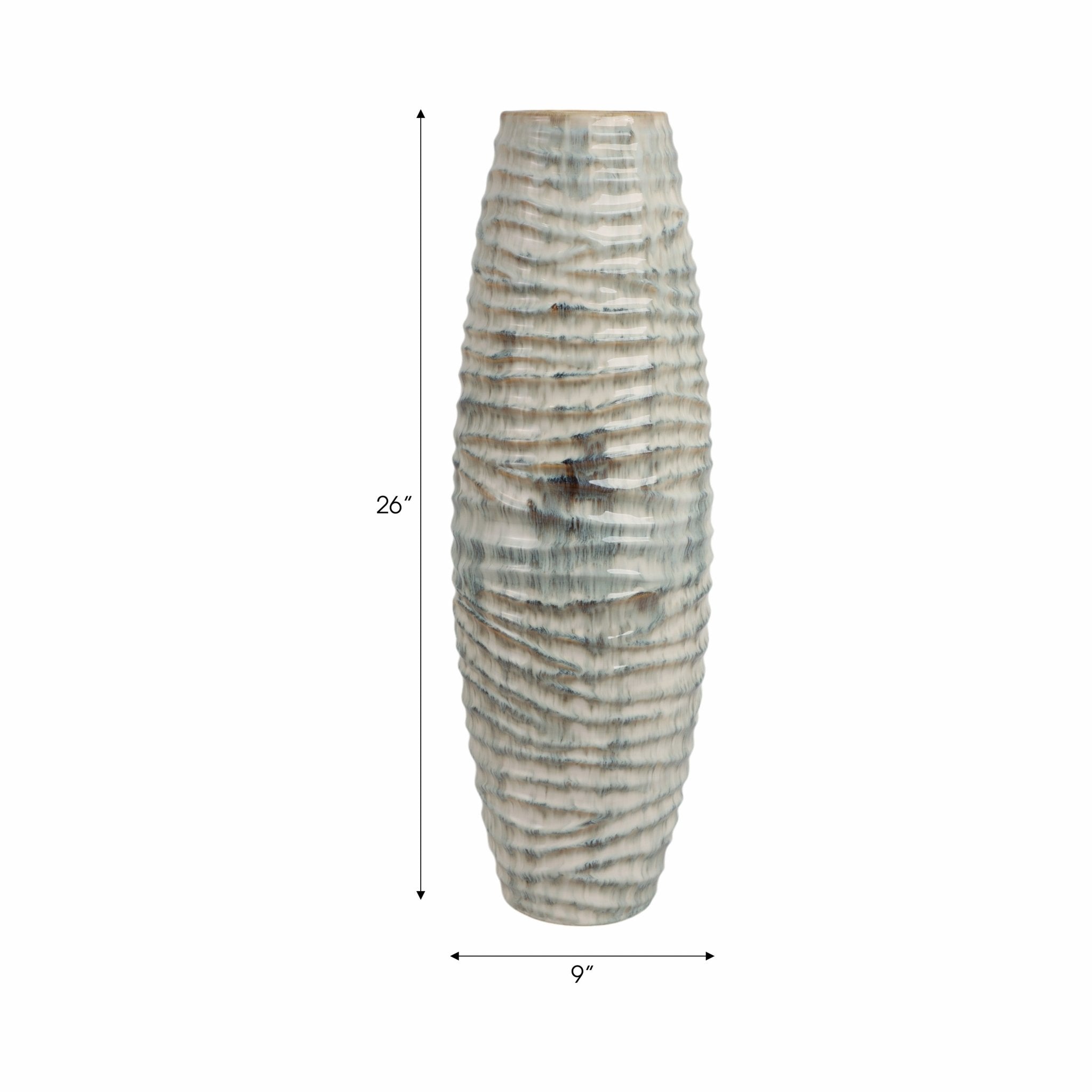 Decorah Cer Ribbed Vase Vases and Jars| Sagebrook Home